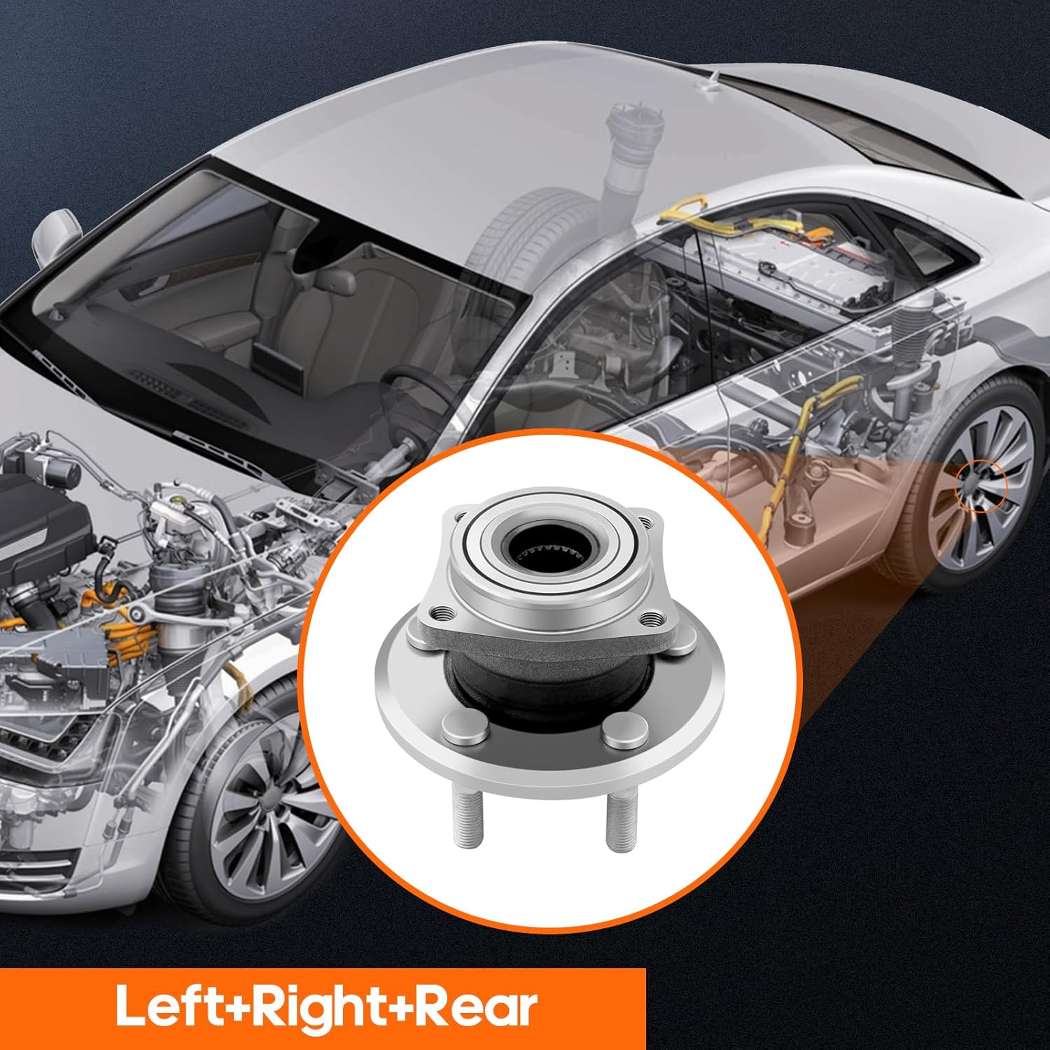 OCPTY 2pc New Premium 512512 Rear Wheel Bearing and Hub Assembly fit For 5-Lug W/o ABS 2003 2004 2005 2006 For Pontiac Vibe 2003 2004 2005 2006 For Toyota Matrix