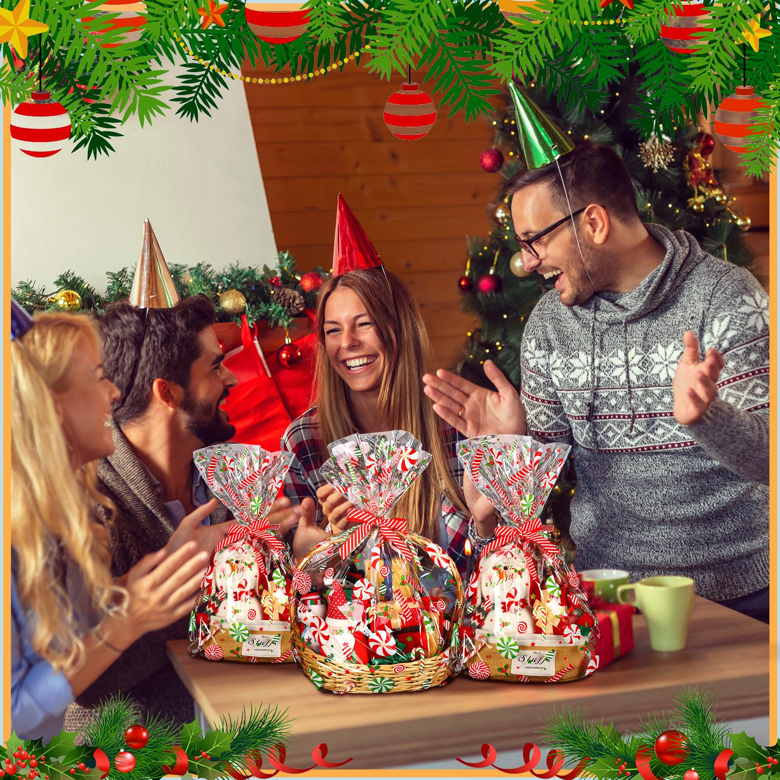 Amazon.com: Yexiya 30 Pcs Christmas Cellophane Gift Bags 24