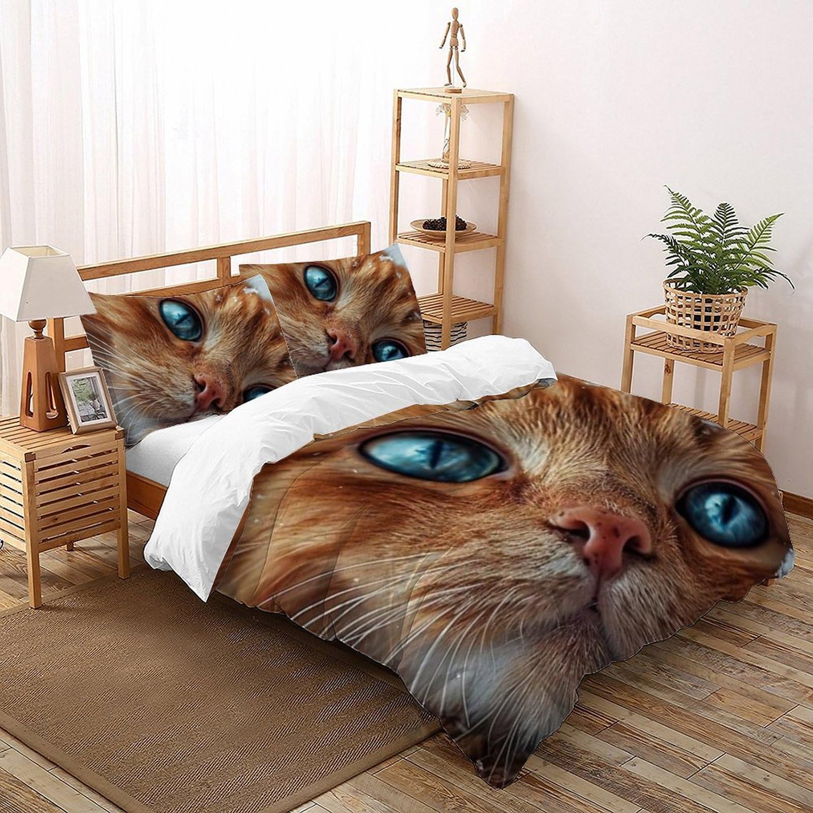 Housse de couette animaux imprimé 3D en microfibre fermeture éclair