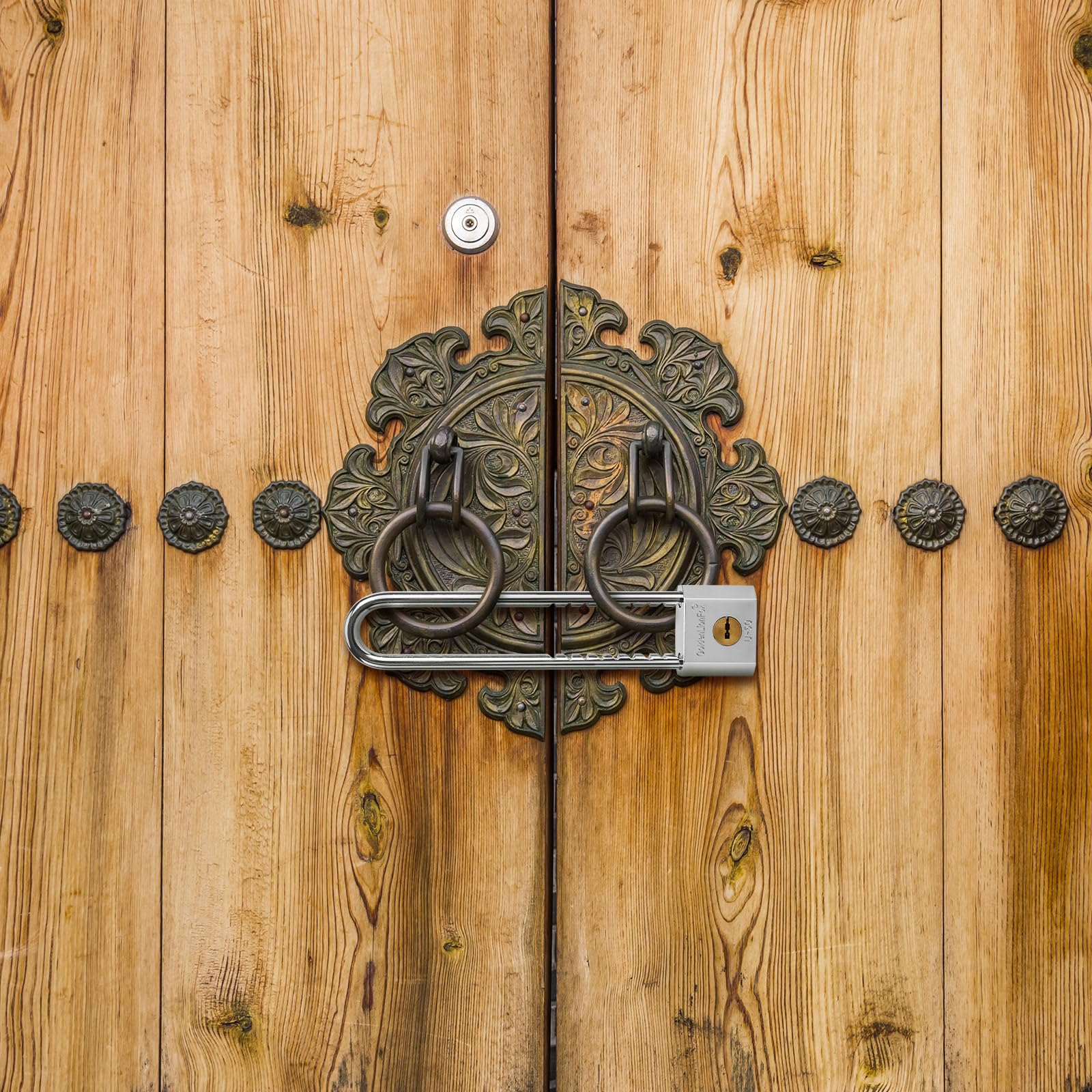 Cadenas à Anse Longue - Serrure de Porte d'Armoire Étanche en Acier Laminé à Clé - Long Faisceau 5,1 cm