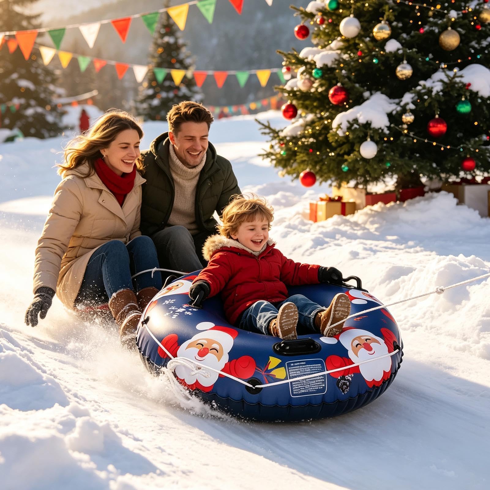 Slitta gonfiabile da neve Robusto e antigelo | Giocattolo per slitta invernale da esterno Sport Spiaggia Giardini Pattinaggio Sci Outdoor Sabbia Natale Attività Avventura