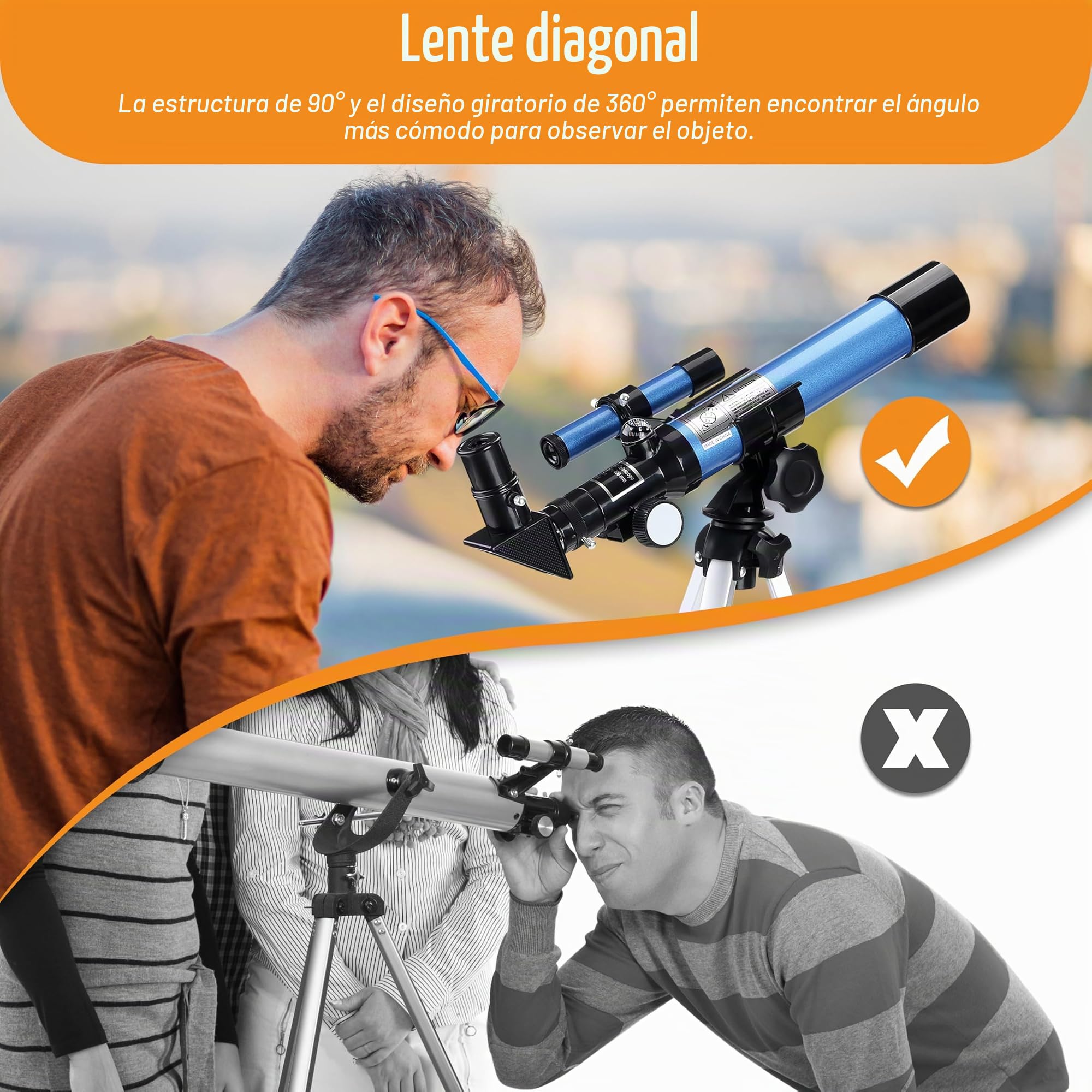 Aomekie Telescopio para Niños con Trípode de Mesa, 32X para Observar la Luna, Regalo para Niños, Ideal para Principiantes y Fomentar el Interés Astronómico