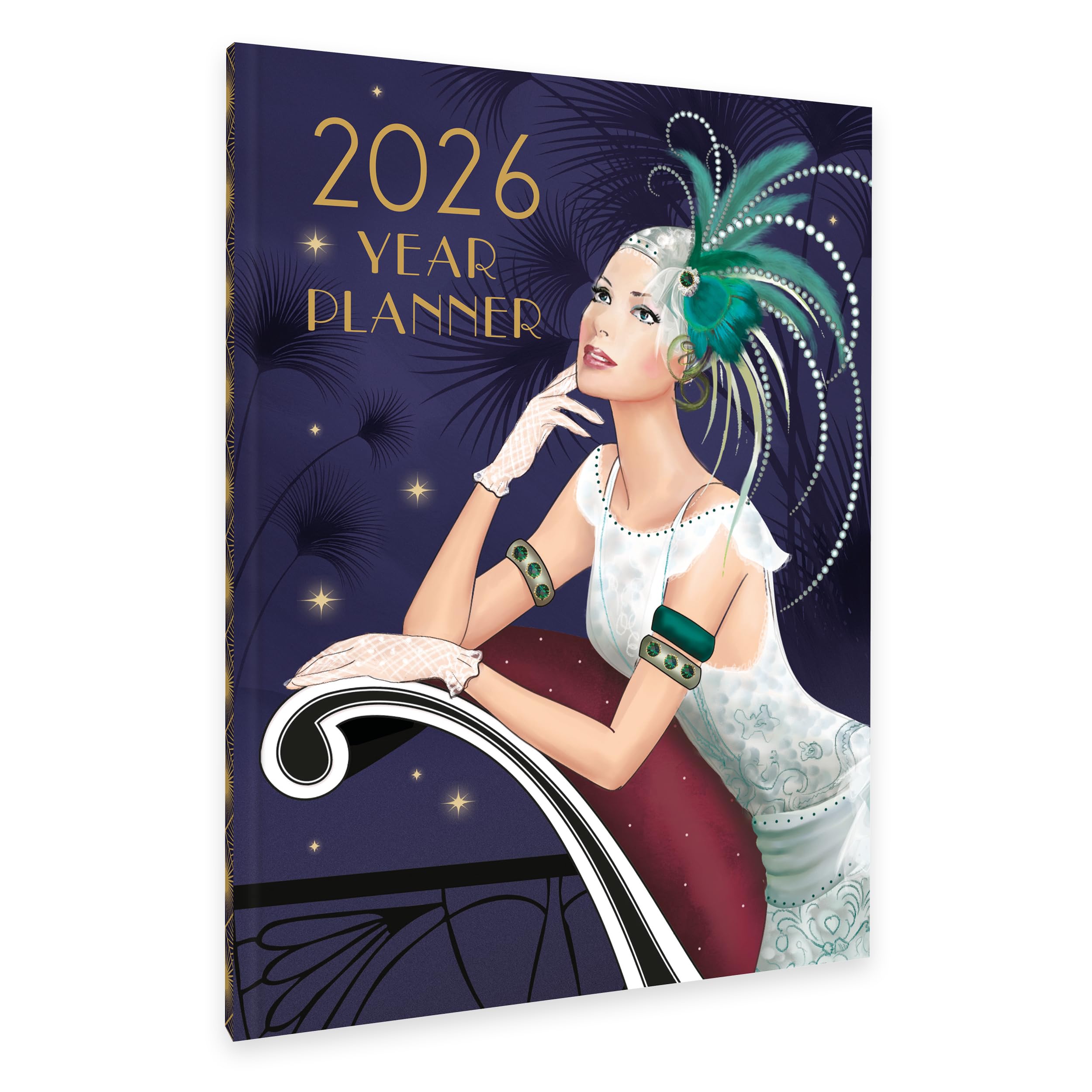 Claire Coxon 2026 Year Planner | Art Deco Month-to-View Diary | Hardback Monthly Organiser with Stylish Illustrations