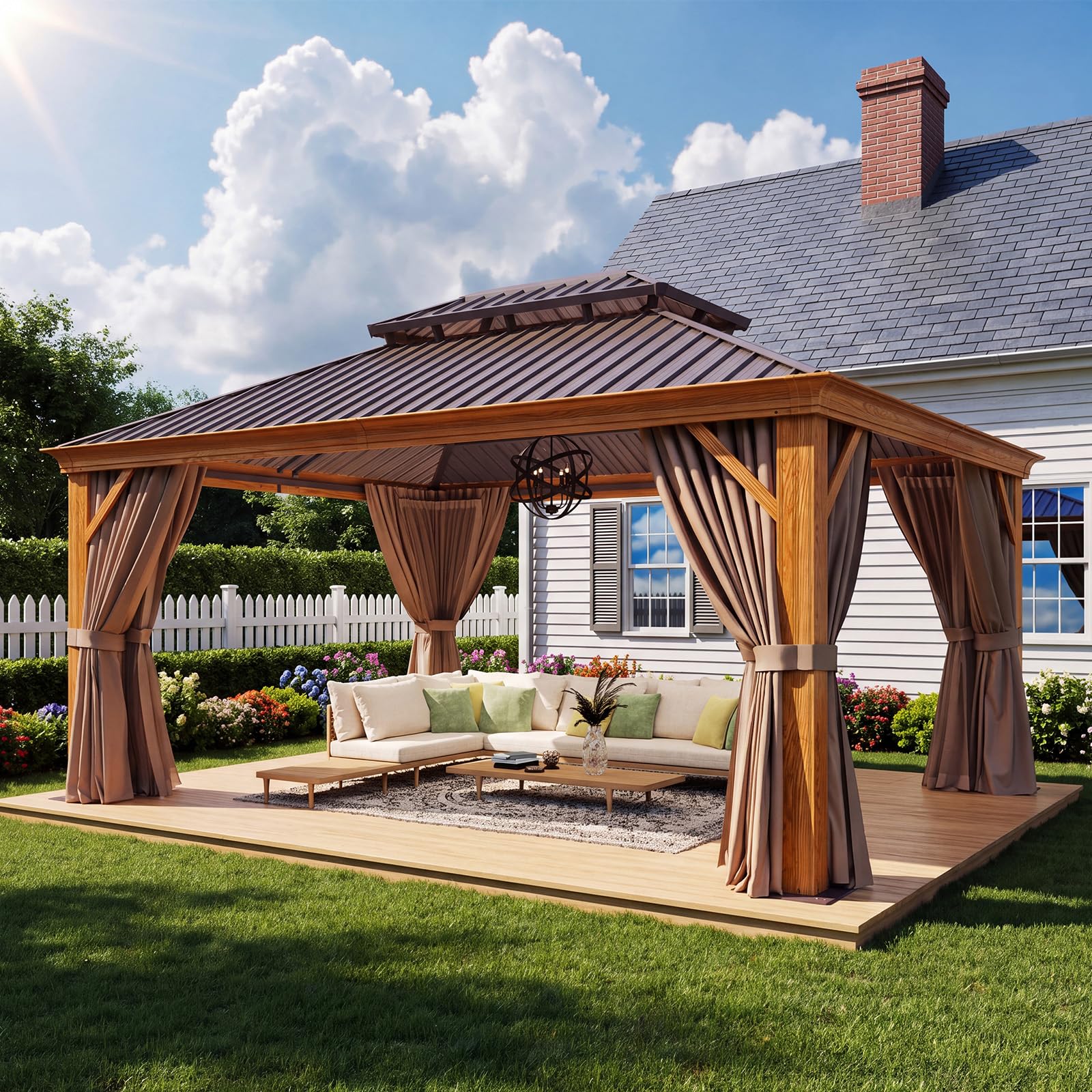 Aoxun Hardtop Gazebo 12 x 16ft