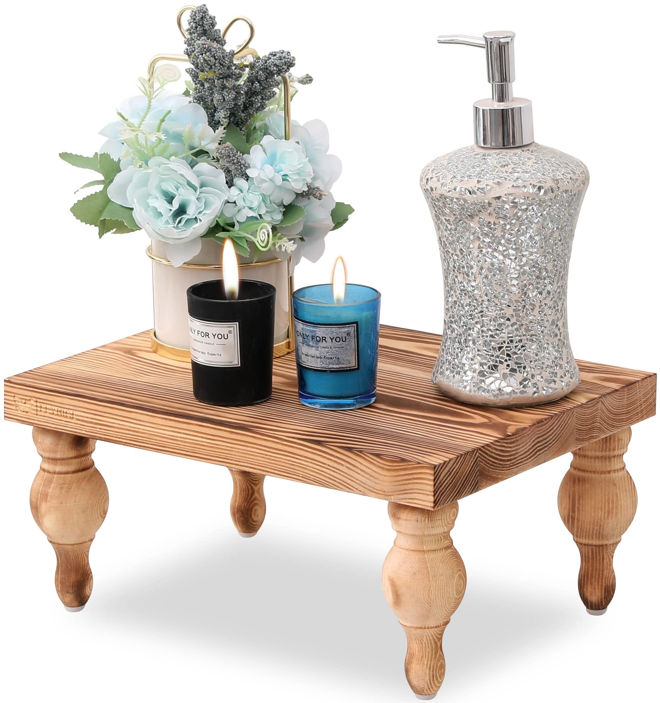 Decorative Wood Risers for Display - 12 x 9 x 5.5 Wood Pedestal Stand Table for Farmhouse Decor, Kitchen Counter Decor - Wooden Kitchen Soap Tray for Farmhouse Table Decor (Provincial)