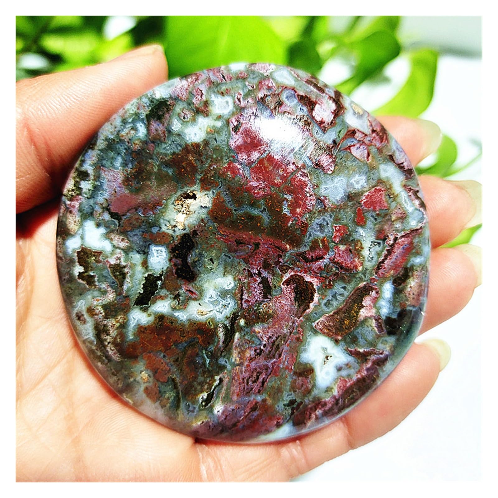 【A】レア✴︎キラキラ結晶 ☆ オーシャンジャスパー パーム ストーン（握り石） オーシャンジャスパー パームストーン36◇ Ocean Jasper