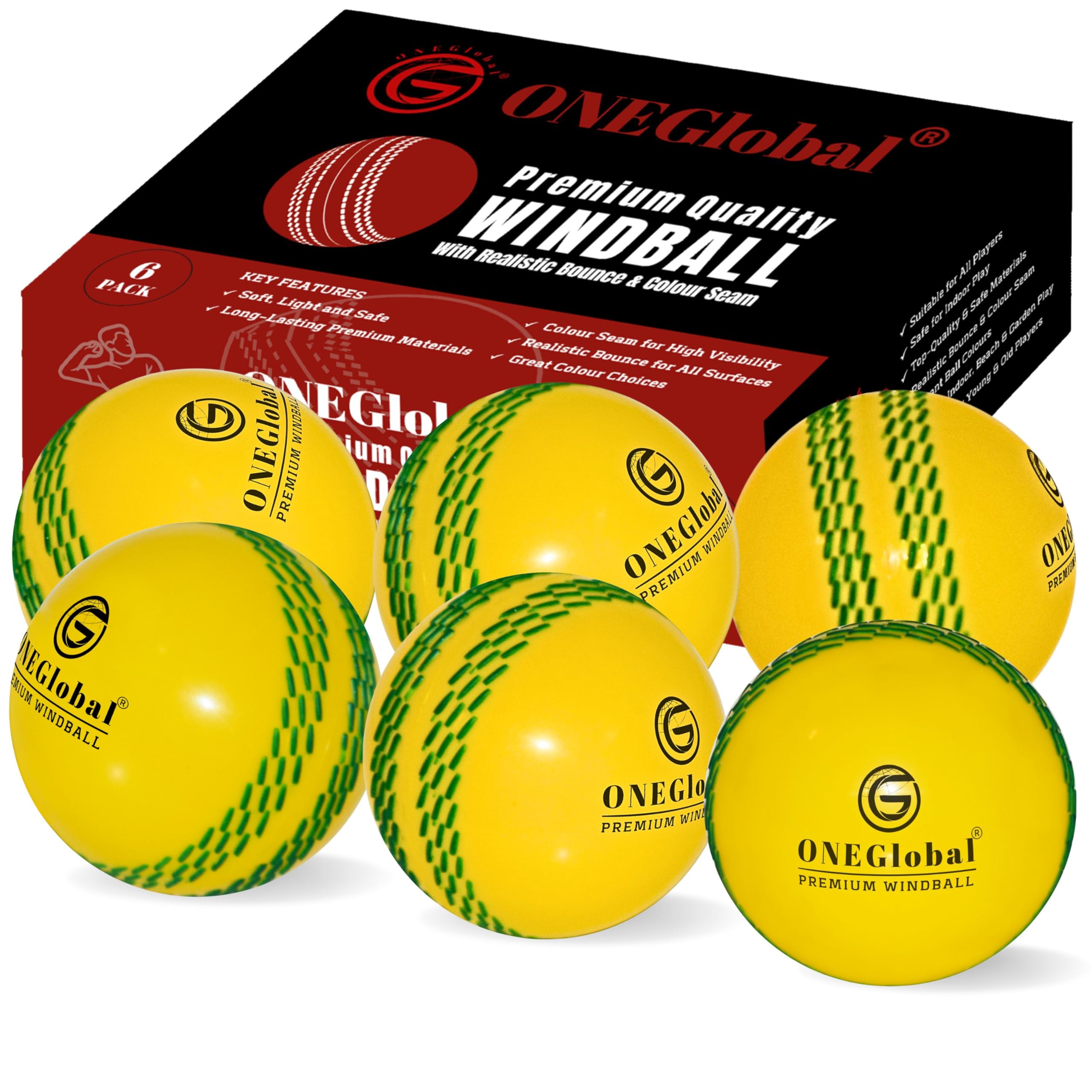 Balle de cricket souple de qualité supérieure | Matériaux durables, coutures de couleur réalistes, rebond et swing | Balles de cricket pour entraînement extérieur et intérieur, coaching