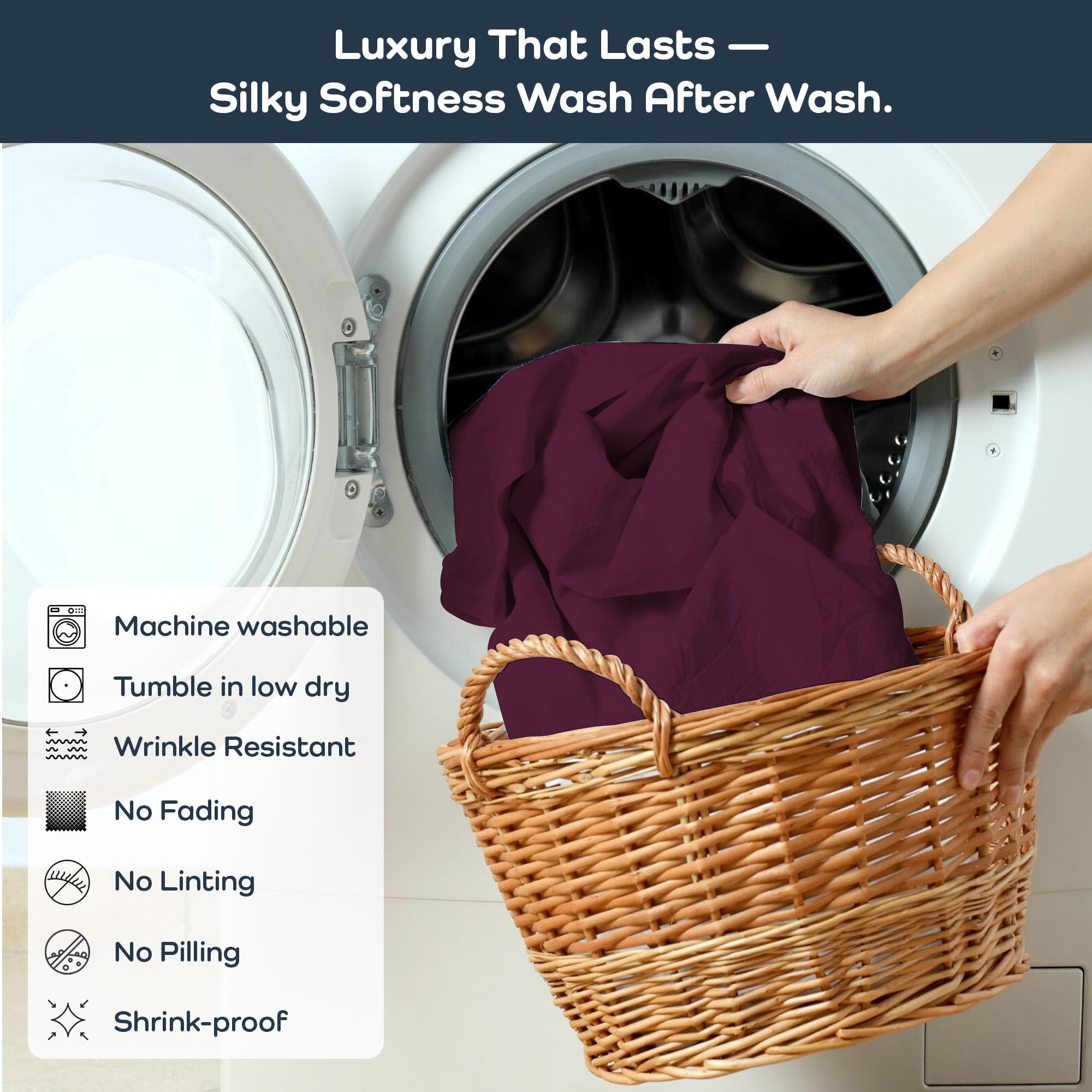 Olive + Crate Tencel Lyocell Eucalyptus Queen Size Sheet Set - Cooling Tencel Sheets for Hot Sleepers with 18 Inch Deep Pocket Fit - Ivory 4-Piece Set: Sour Cherry Queen