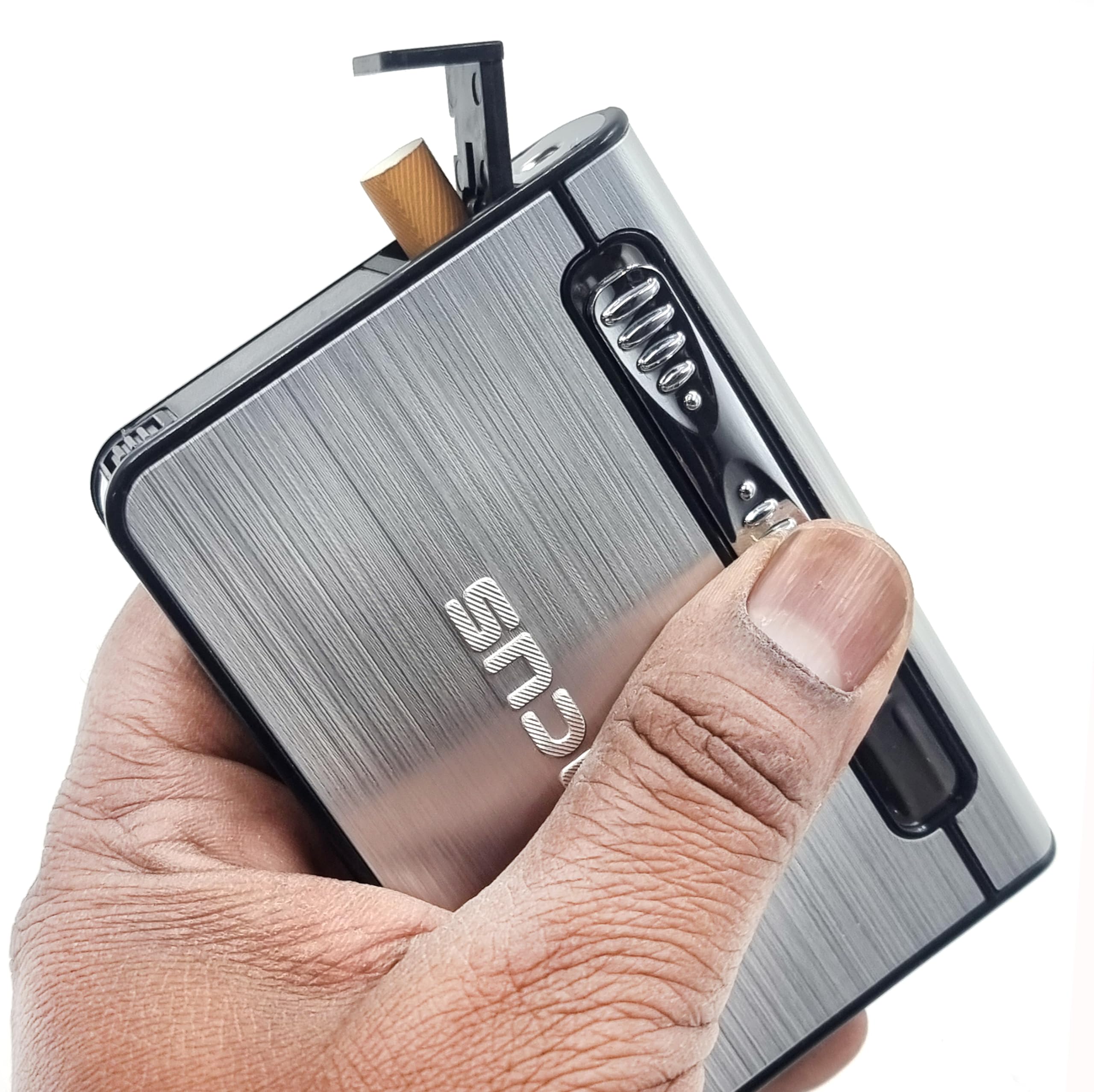 Focus Long Cloud Automatic Cigarette Case Holder Box with Inbuilt Jet Flame Lighter I Suitable for 10 pcs King Size Cigarettes (Mix Colors) (B0D46WN1Q4) Amazon Price History, Amazon Price Tracker