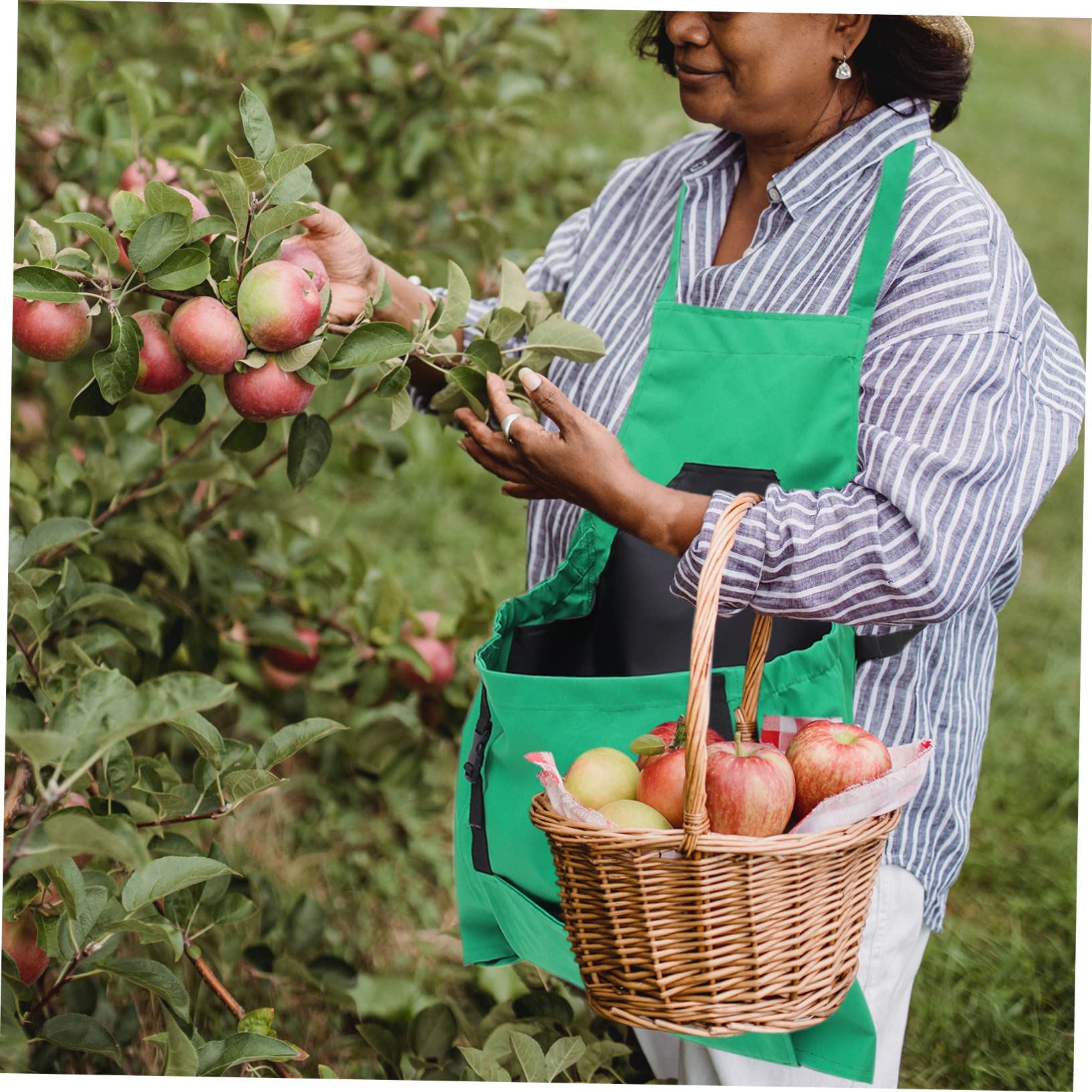 Gartenschürze Gartengeschenke Für Frauen Einzugsgeschenk Erntetasche Für Gartengemüse Leinenschürze Fruchtbeutel Gartenzubehör Fräulein Segel Aus Baumwolle Große Tasche Belohnung