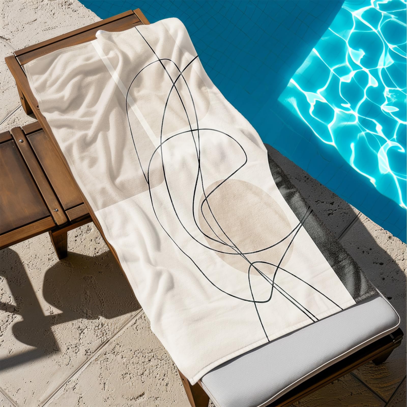 Générique Serviette de Plage 90X180 Modèle Beige