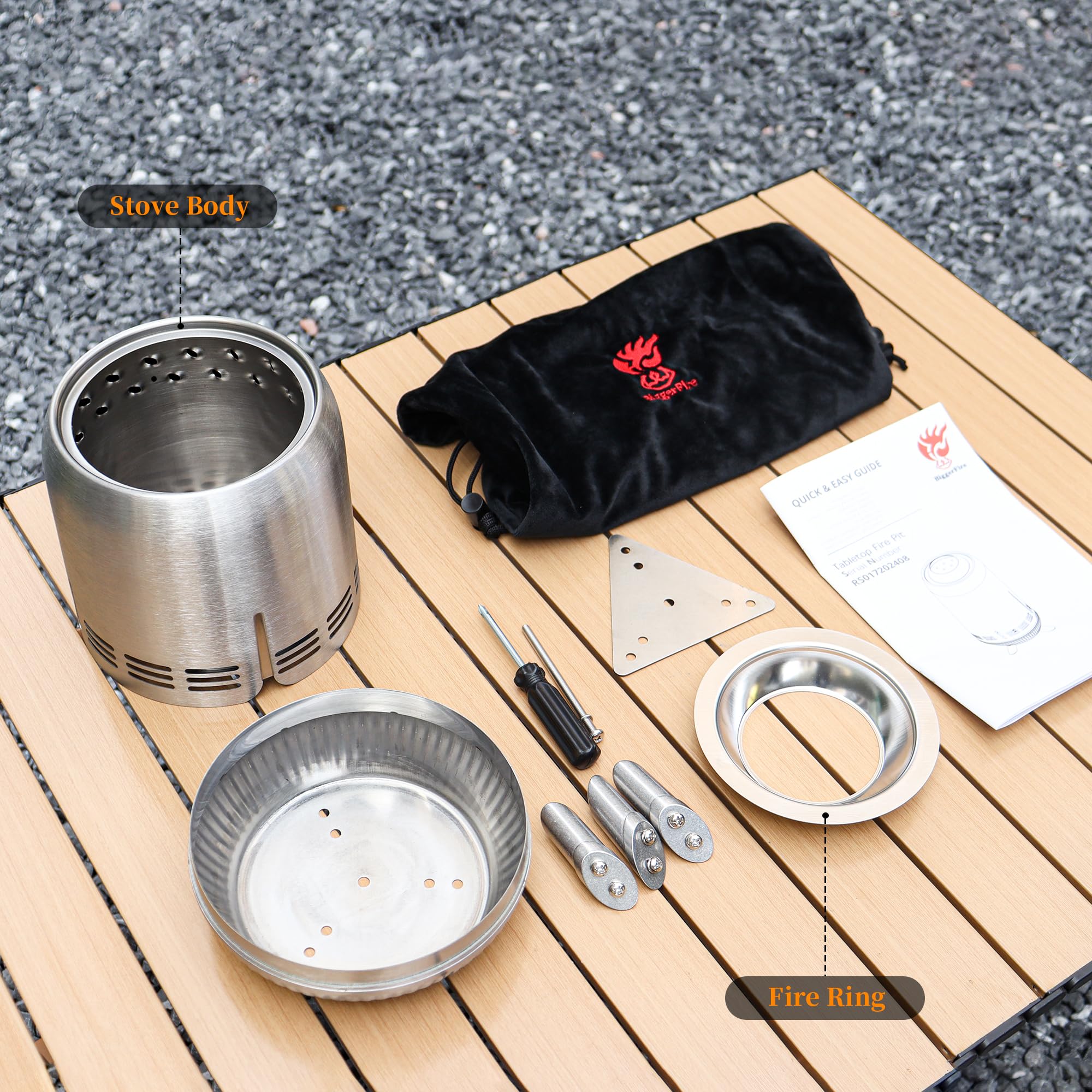 Tabletop Fire Pit, Smokeless Stainless Steel Mini Outdoor Stove - Image 4
