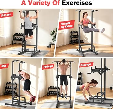 RELIFE REBUILD YOUR LIFE Pull Up Bar Free Standing Power Tower for Home Gym