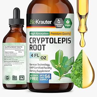 BIO KRAUTER Cryptolepis Sanguinolenta Extract - Vegan Cryptolepis Tincture for Immune Support - Alcohol & Sugar Free - 4 Fl.Oz.