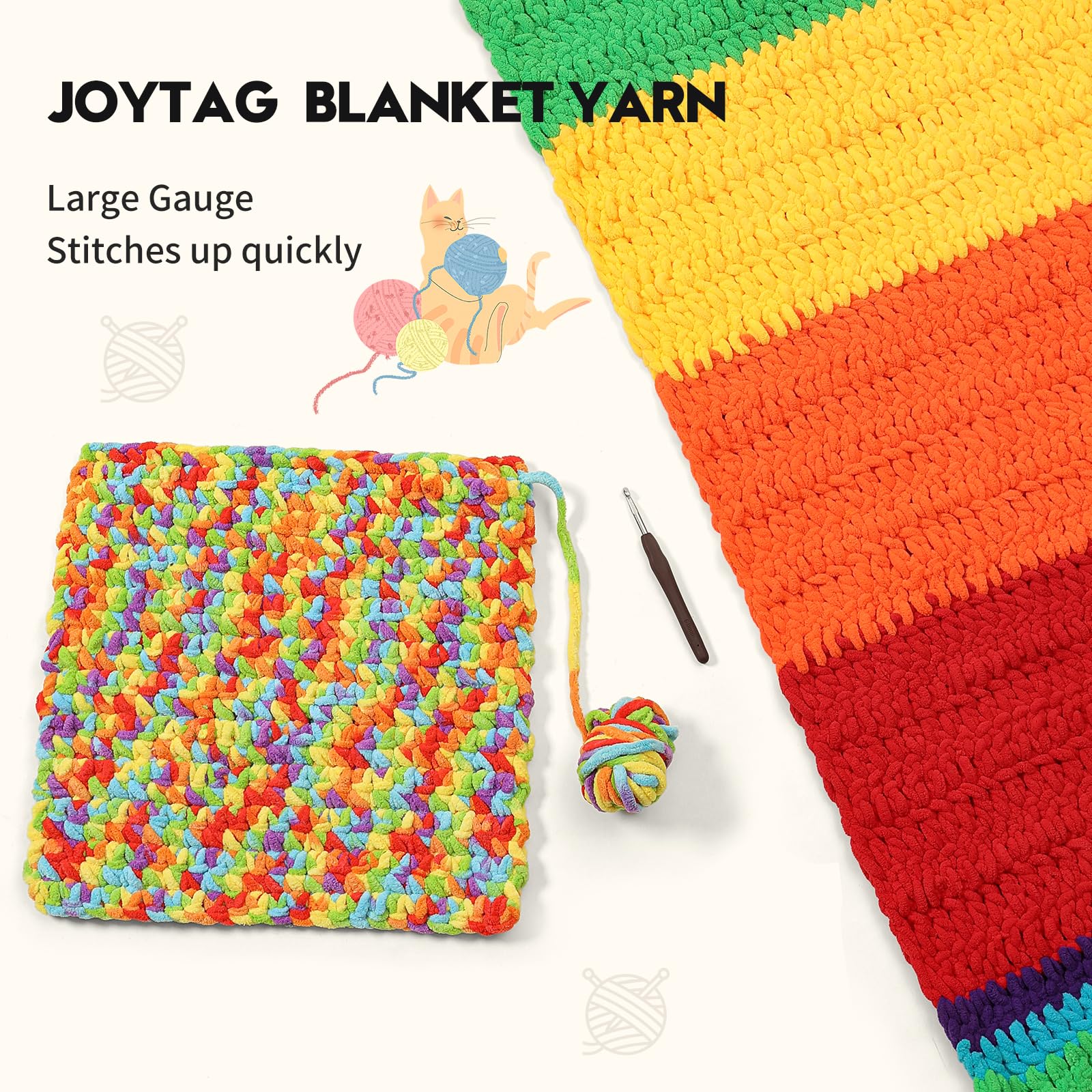 2 Pack Chunky Chenille Yarn for Crocheting and Knitting Beginners,Thick Bulky Plush Fluffy Velvet Soft Baby Blanket Crochet Chenille Yarn for Crocheting Blankets/Amigurumi/DIY Crafts(Camouflage - 5