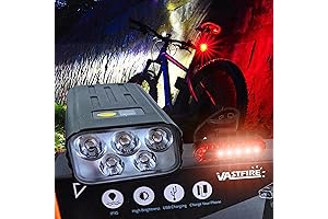 VASTFIRE 1200 Lumen Bike Light, USB Rechargeable Bike Lights for Night Riding Front and Back