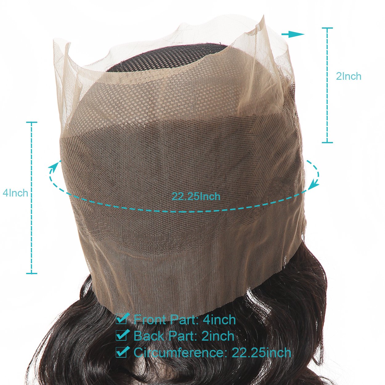 360 Closure Lace Frontal Body Wave 9A Grade Natural Color(20")