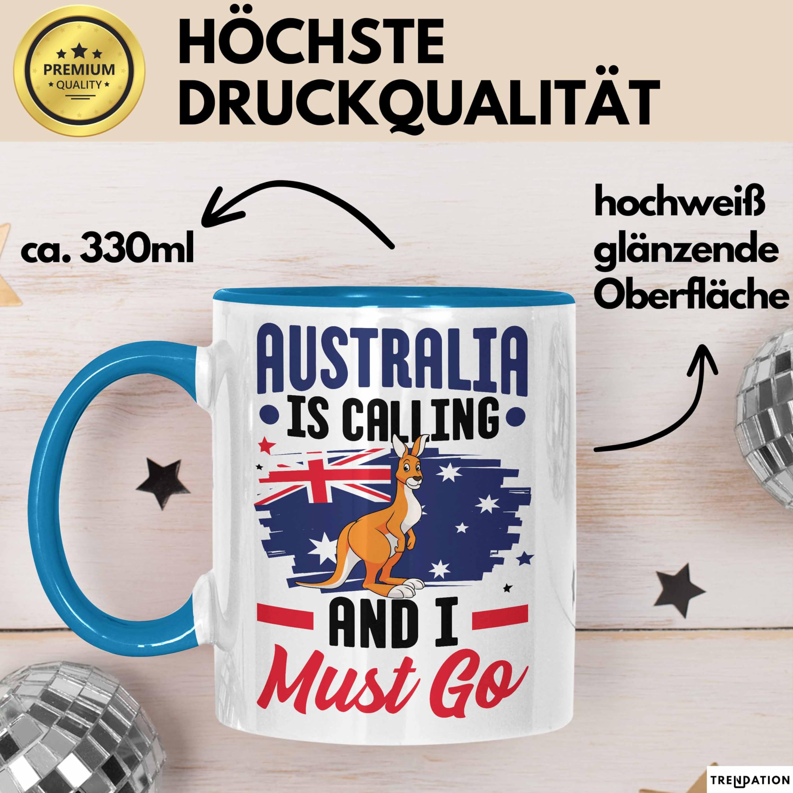 USA Tasse „USA Is Calling And I Must Go“ – Geschenkidee Für Amerika-Fans, Schwarz