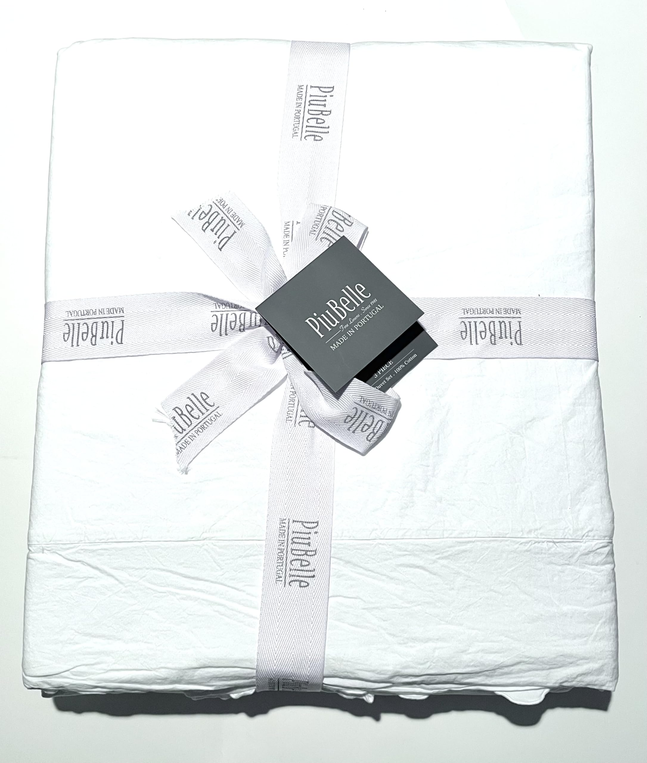 Piubelle Piu Belle Fine Linens 3pc Duvet Cover Set Solid White