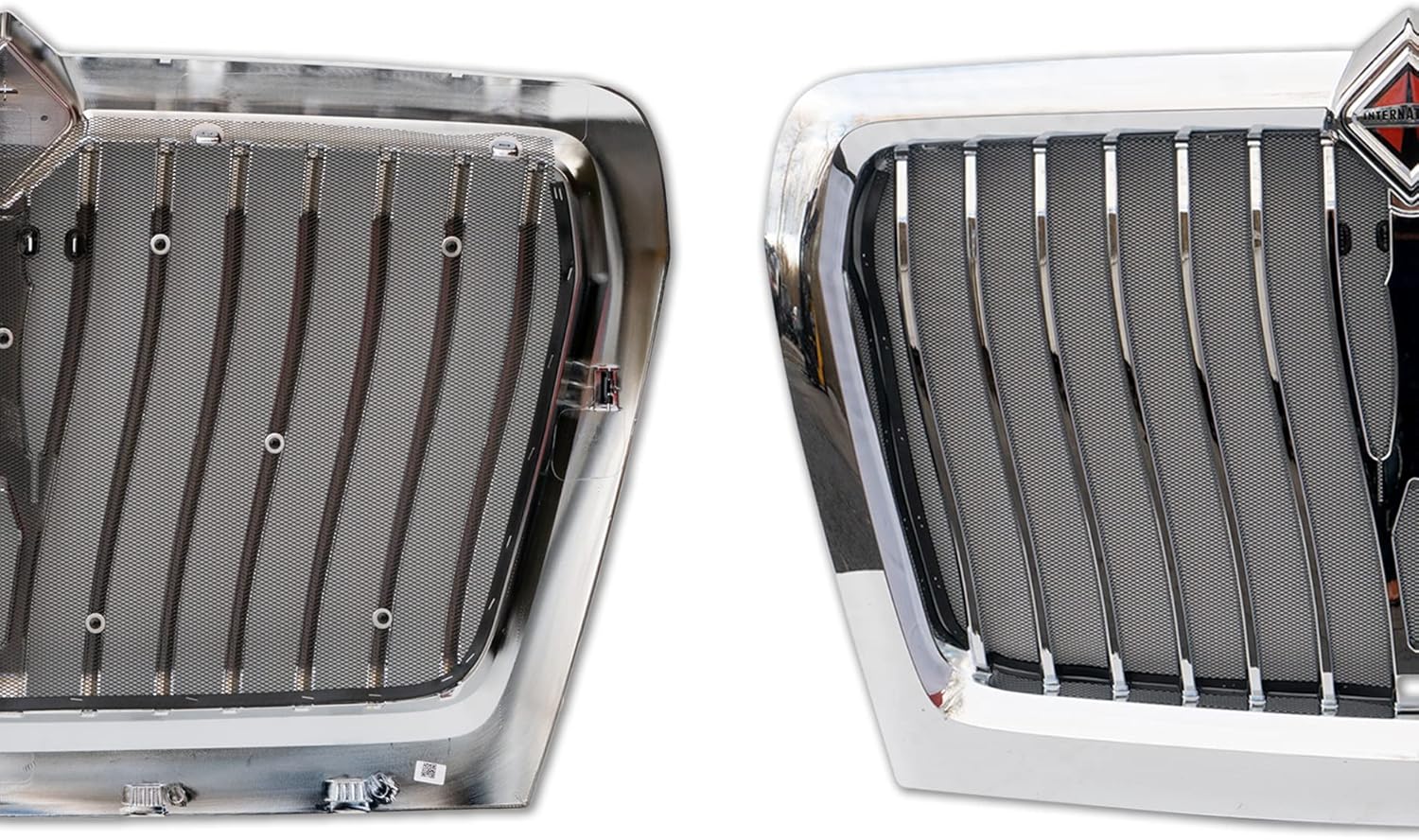 KOZAK Chrome Grille Compatible with International LT625 Trucks 2018 and Newer Models – Includes Logo, 2x 22" Windshield Wipers, and KOZAK Reflective Vest