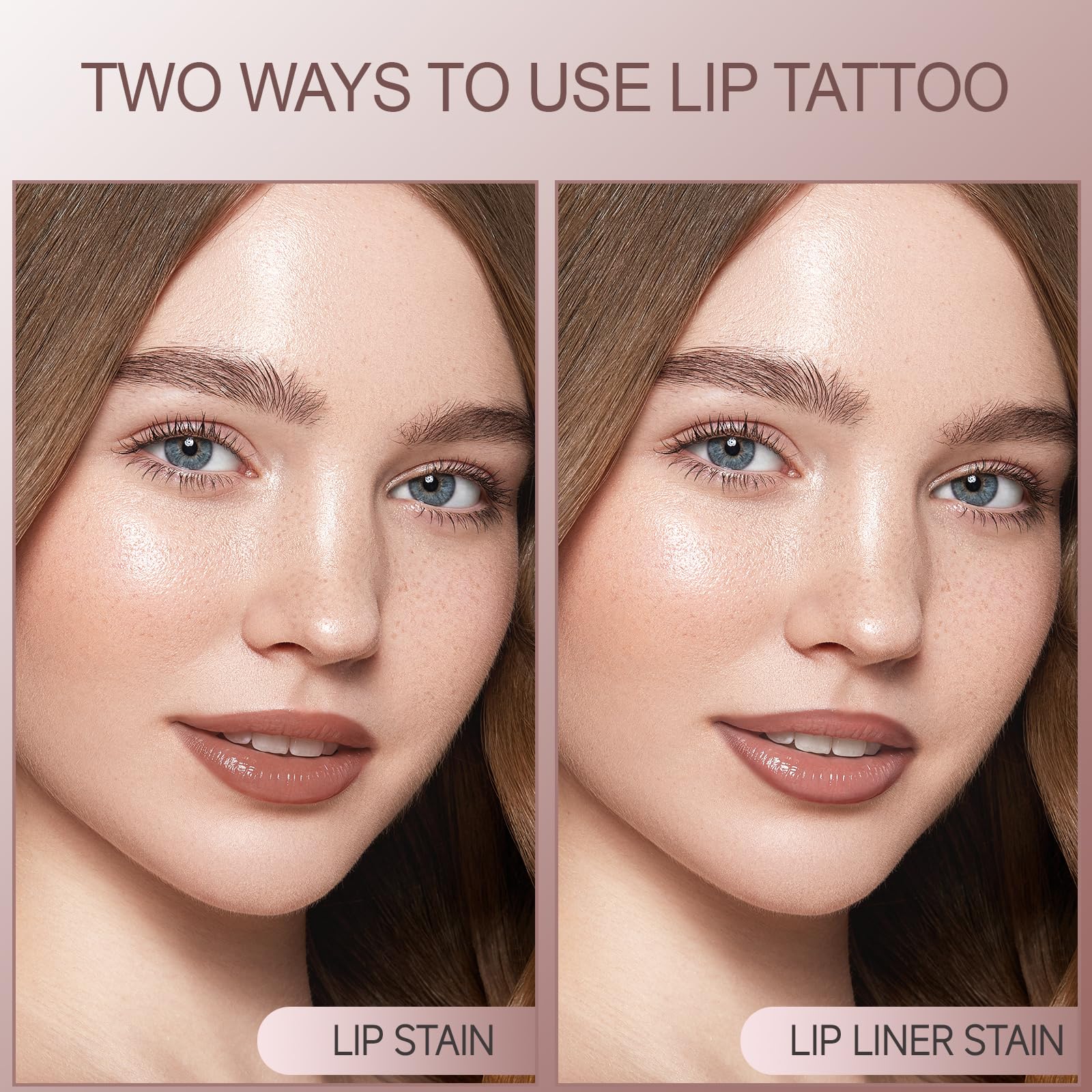 KISSIO Lip Liner Stain,Peel Off Lip Liner,Transfer Proof,Long Lasting and Waterproof,Lip Tint Tattoo,Natural Makeup Stain,Matte Finish,Light brown - Image 4