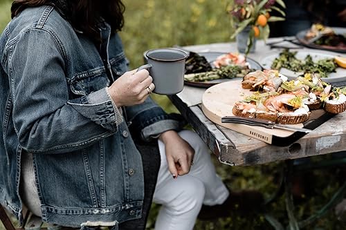 Vista 83 de Barebones Plato profundo esmaltado – Juego de 2 platos llanos – Juego de platos de acero inoxidable horneado acabado a mano – Juego de cocina