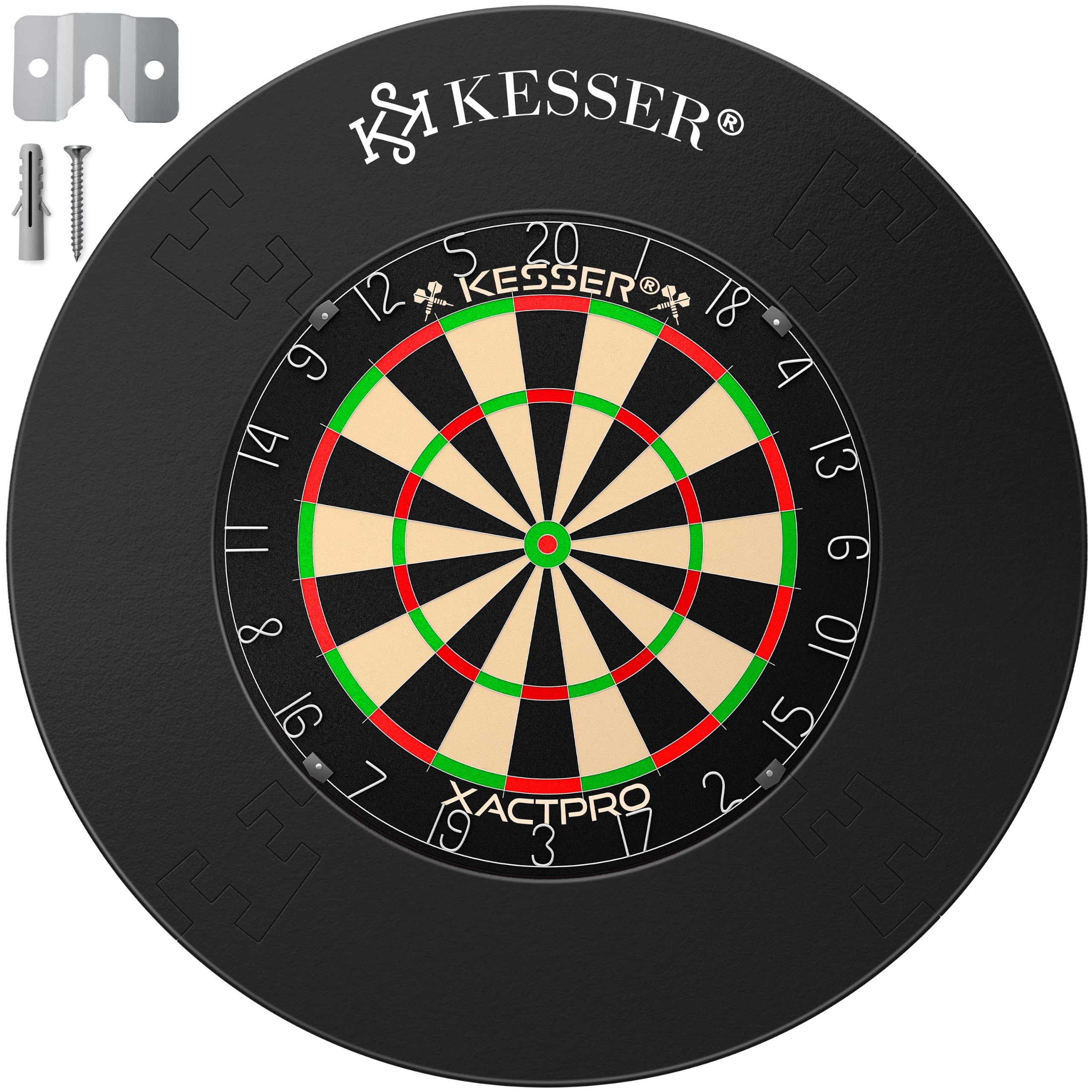 KESSER® Diana profesional de sisal – Juego de 9 dardos con punta de metal, 24 plumas profesionales y accesorios, autoreparable, montaje en pared, incluye kit de montaje
