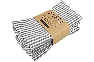 Striped Black and White Cloth Napkins Set for Home and Events