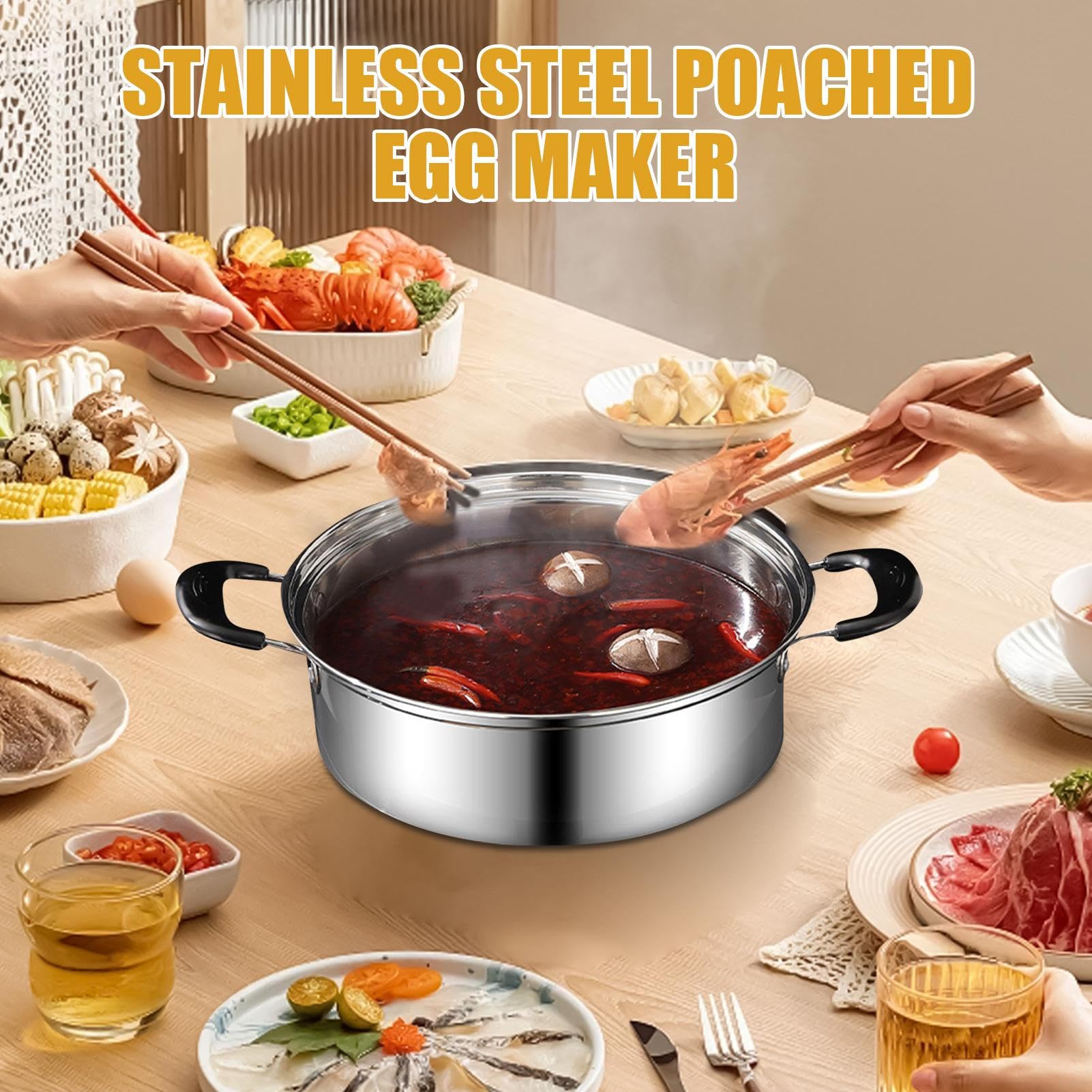 Sartén de cocina de huevo escalfado Poacher antioxidante