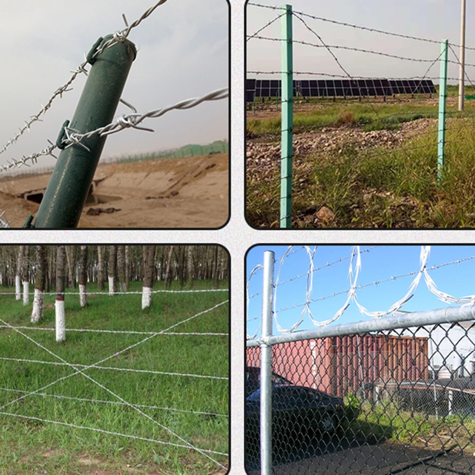 Rolka z drutu kolczastego, ocynkowana siatka druciana do ogrodzenia zwierząt, kradzieży i ochrony przed intruzem, wielokrotnego użytku, 2,5 mm, 15 m