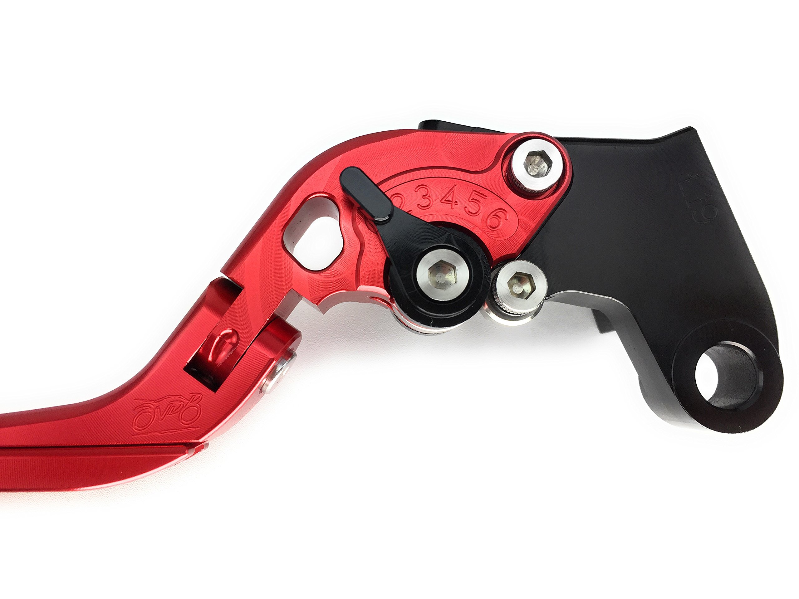 avdb-moto Coppia di leve regolabili e pieghevoli, CNC Compatibile con Intruder 1500 1998-2007 (Rosso-Nero)