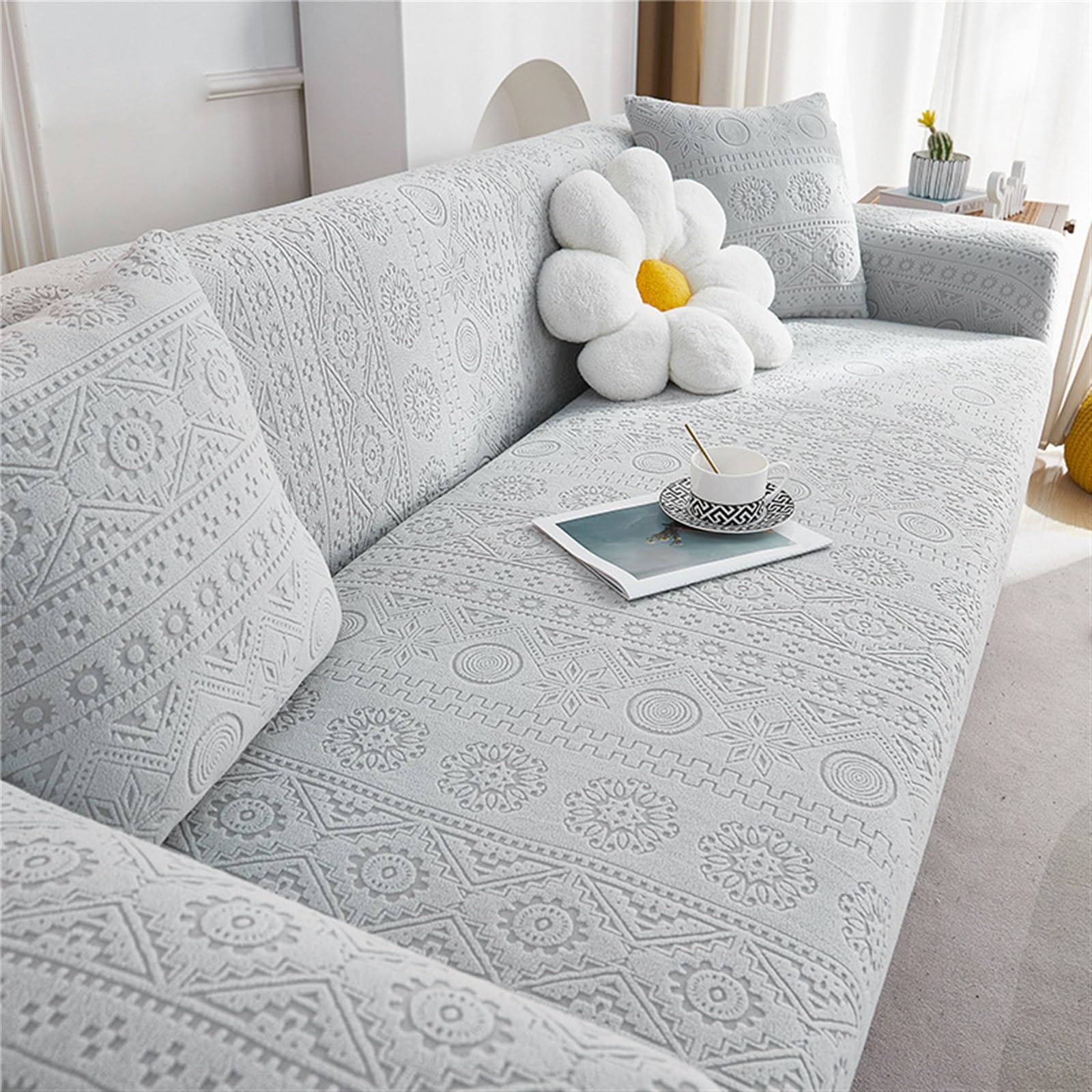 Housse de canapé élastique et douce pour un salon cosy et chaleureux