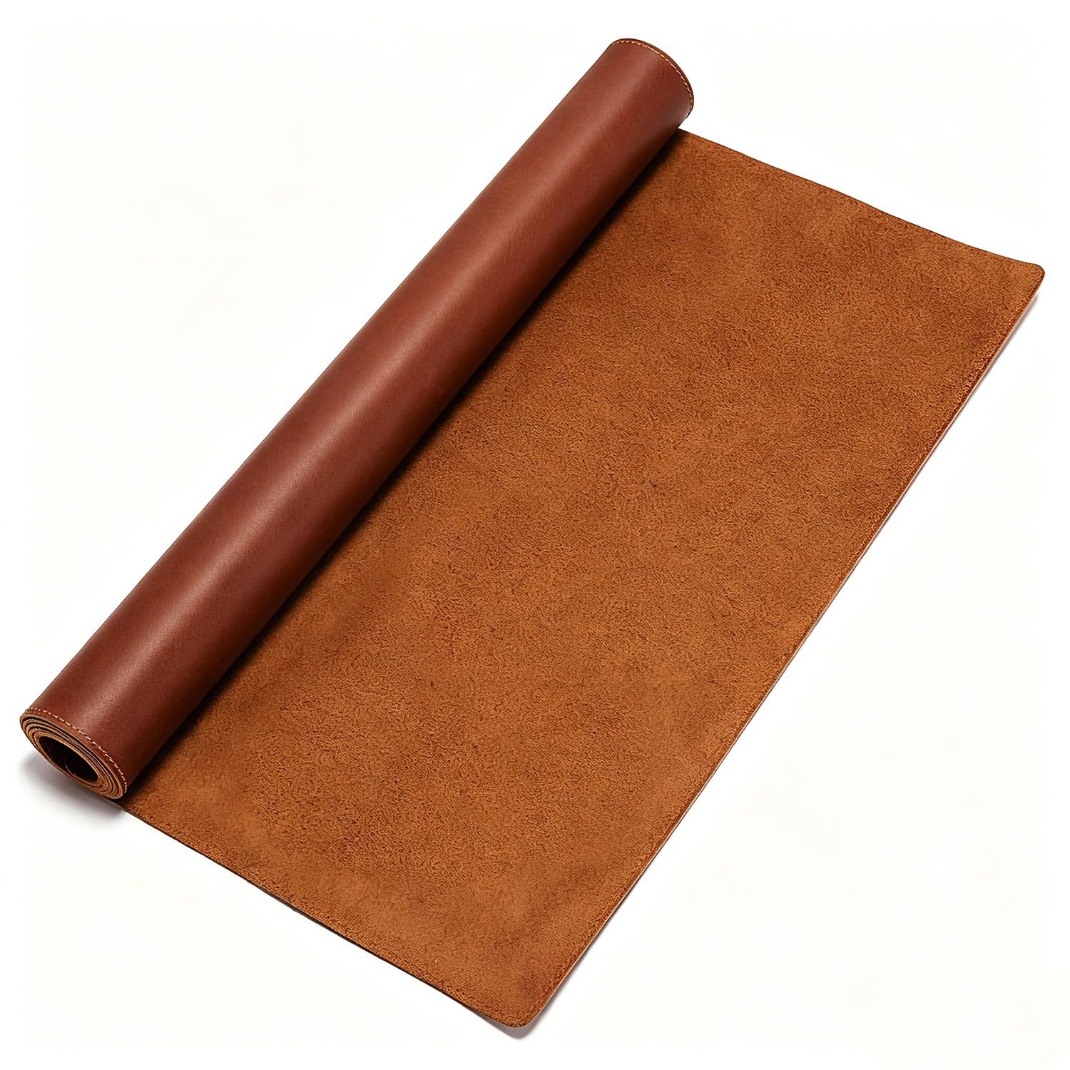 Duża podkładka na biurko komputerowe 100 x 50 cm, podkładka na biurko z prawdziwej skóry, duża antypoślizgowa podkładka pod mysz (brąz, 80 x 40 cm)
