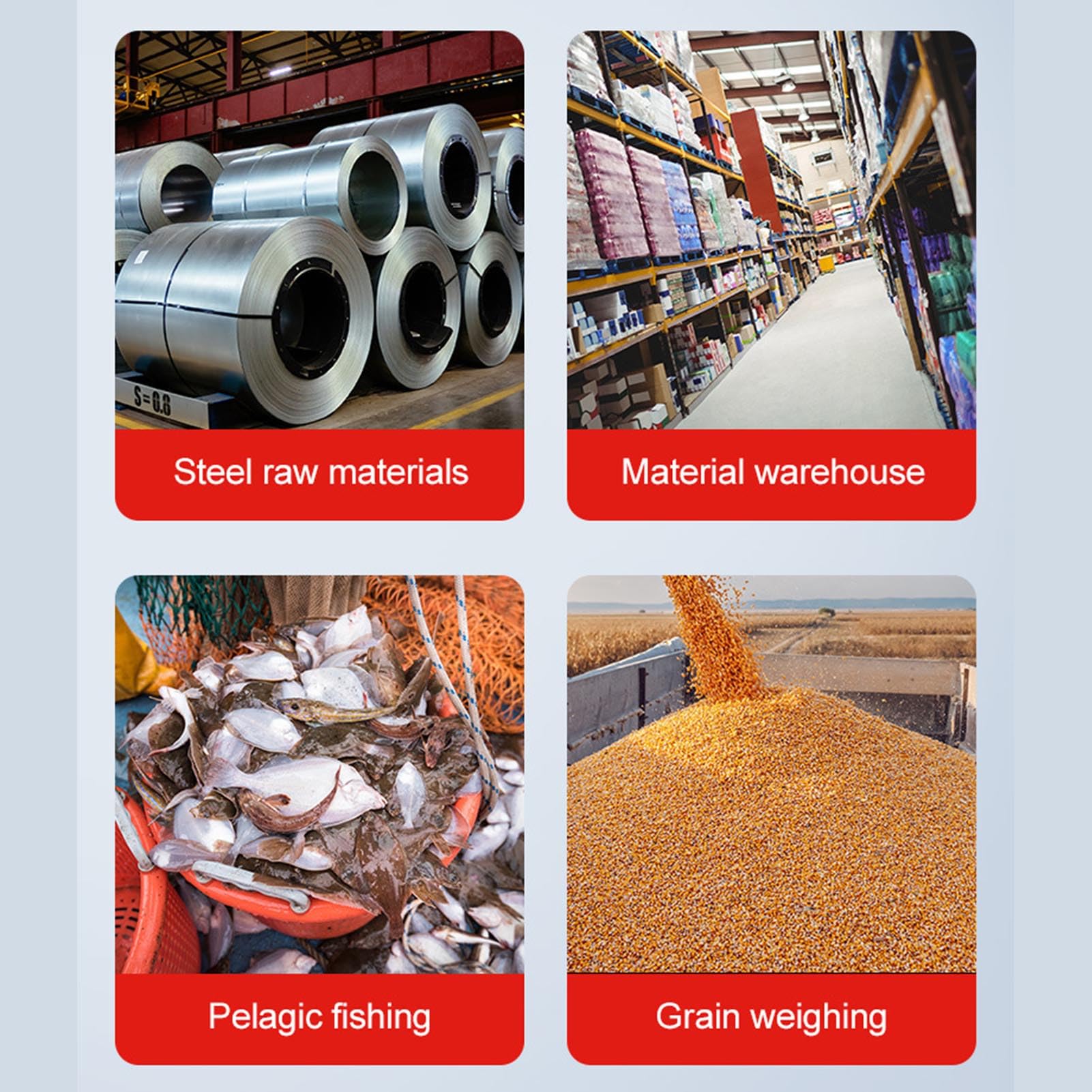 Báscula Colgante, Unidades que Cambian la Báscula de Grúa con Pantalla Digital de Alta Precisión Multiusos para Almacén (1500kg/3000LB)