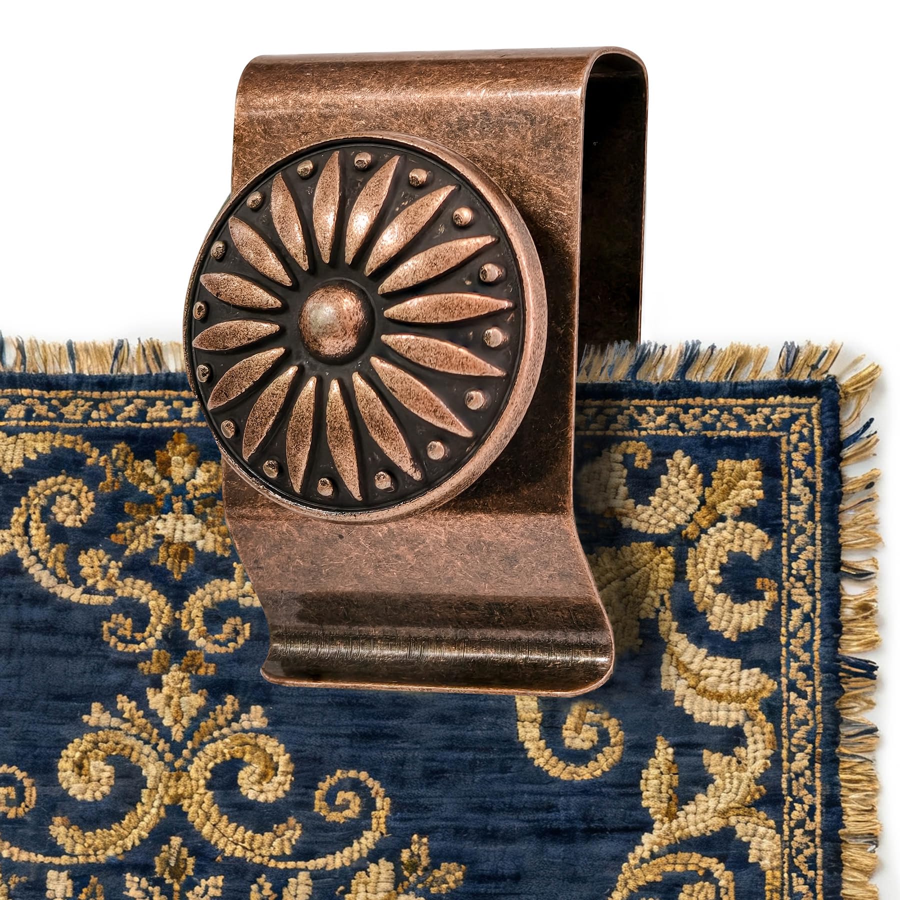 Lot de 2 pinces à suspendre au mur pour tapisserie, 3,1 x 5,1 cm, pinces en métal pour accrocher des tapis, tapis (bronze)