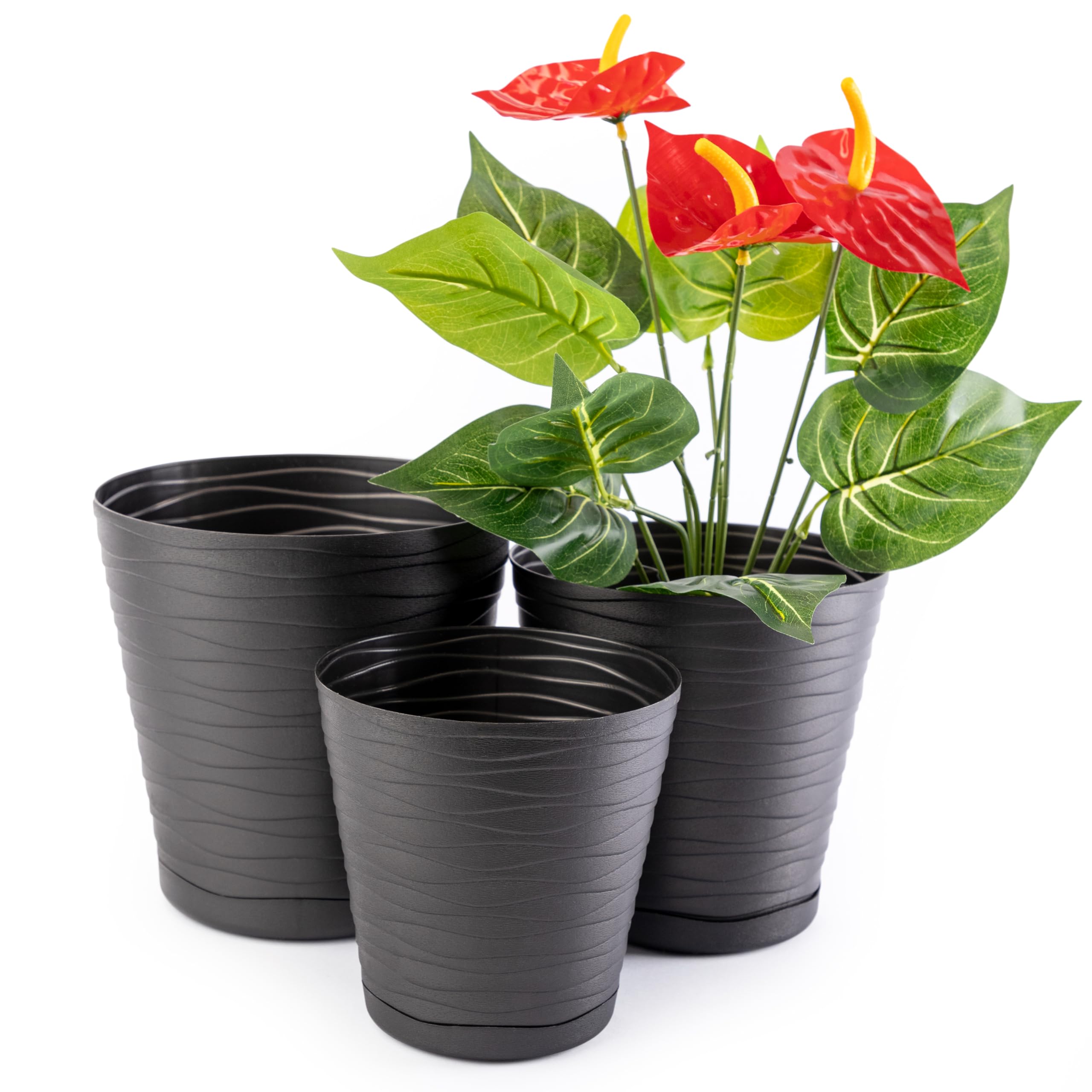 Gilde Vaso Da Terra In Metallo Dal Design Moderno Misura Grande Rotonda - Foto 2