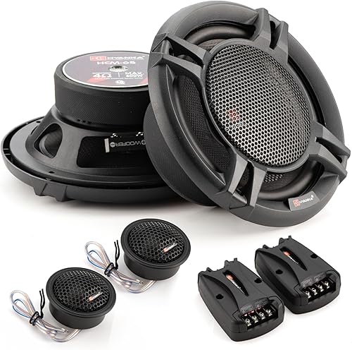 H YANKA HCM-65 - Altavoces de automóvil de 6.5 componentes, altavoces estéreo de puerta de audio para automóvil de 600 W, perfectos para actualizar