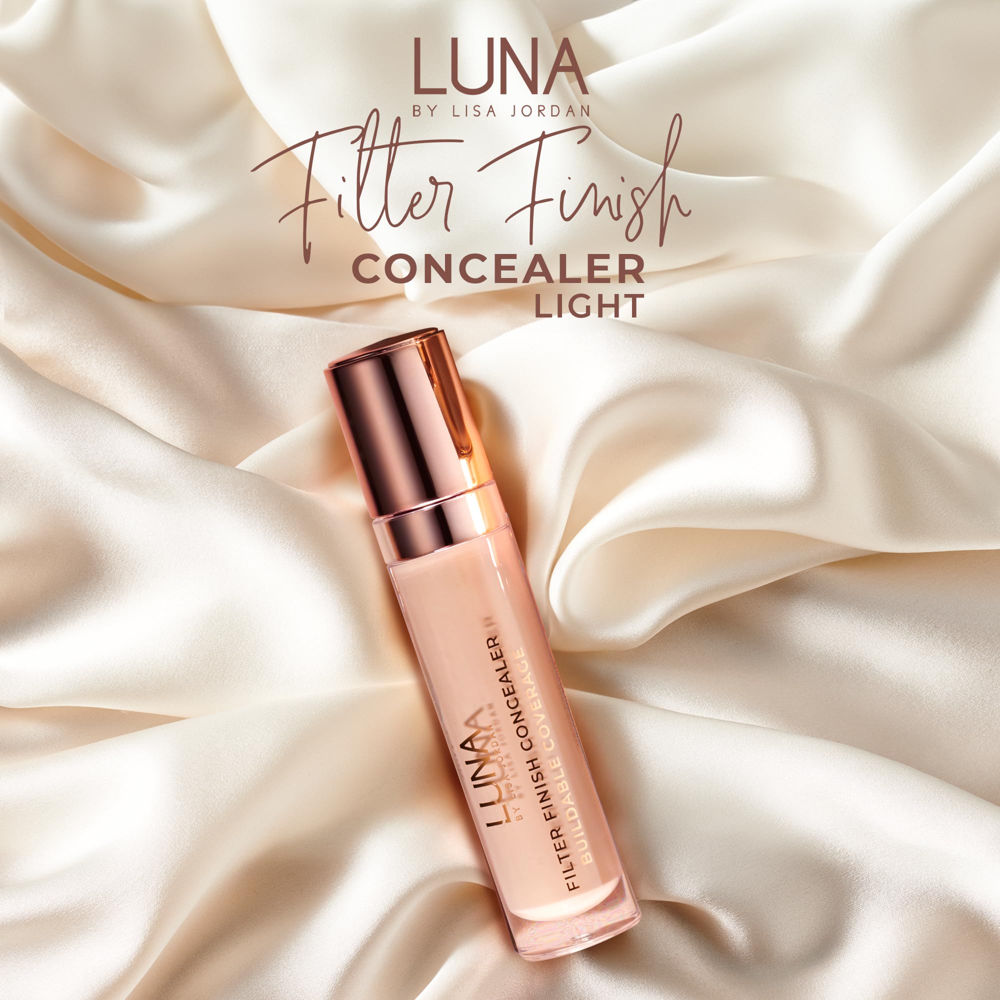 LUNA Filter Finish Concealer in LIGHT Shade, Hydrating Cream Concealer Contains Vitamin E, Hyaluronnic Acid and Glycerin - Image 2