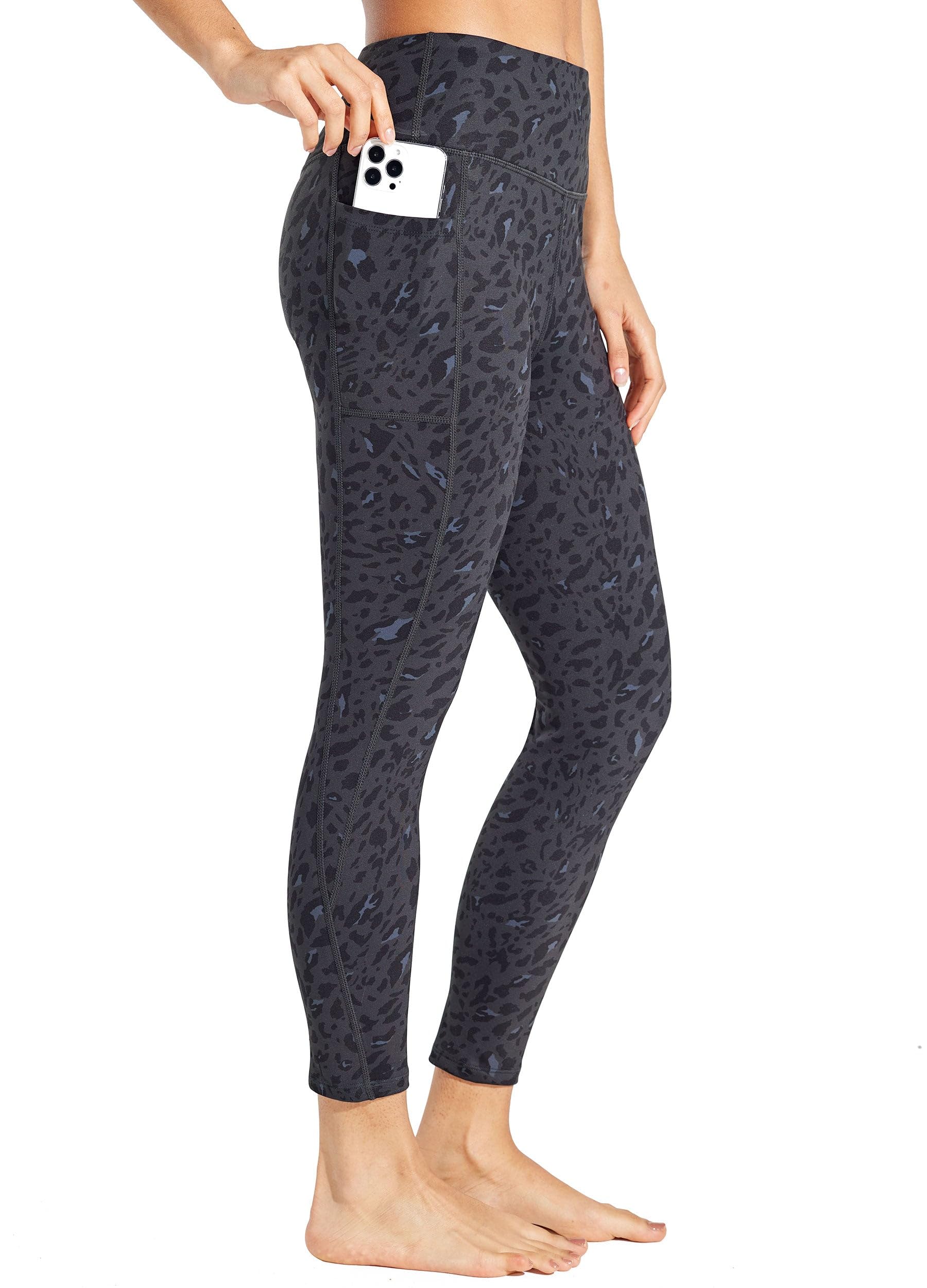 Willit Women's 24" Fleece Lined Leggings Petite High Waisted Thermal Winter Pants Yoga Running Tights Pockets