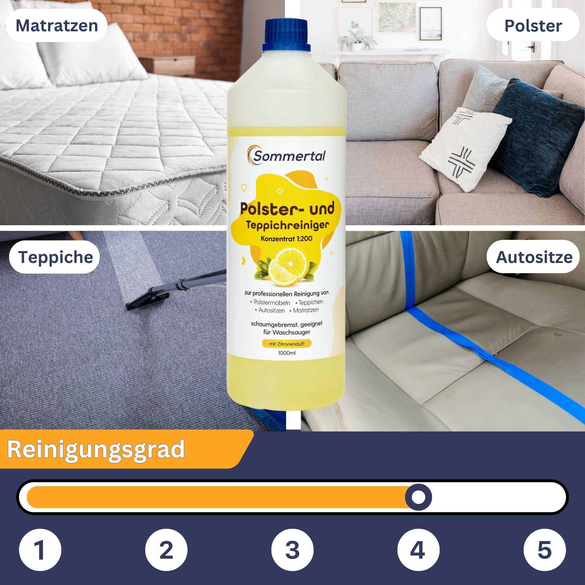 952 - 1 flacone di shampoo per tappeti, da 1 l, per tutte le lavatappeti, resa altissima! Rapporto di miscelazione 1:200 - testato e raccomandato per macchine HYDRO 7000, AQUAFILTER 2000 ed EXTRA 2000