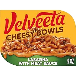 Velveeta Cheesy Bowls Lasagna with Meat Sauce & Creamy Cheese Sauce Topping Microwavable Meal (9 oz Tray)
