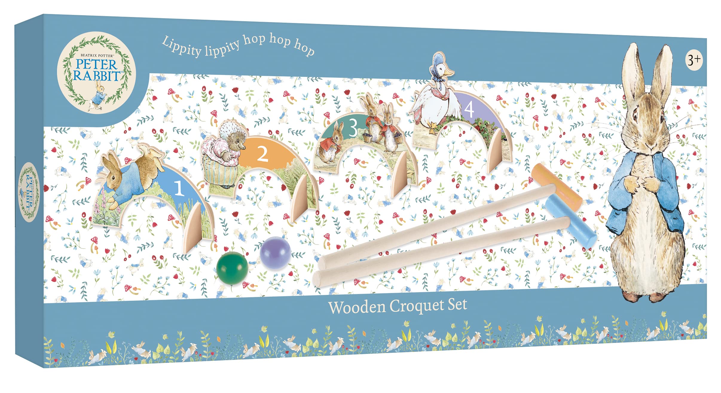 Peter Rabbit Wooden Croquet Set Kids Garden Game Beatrix Potter Outdoor Toy