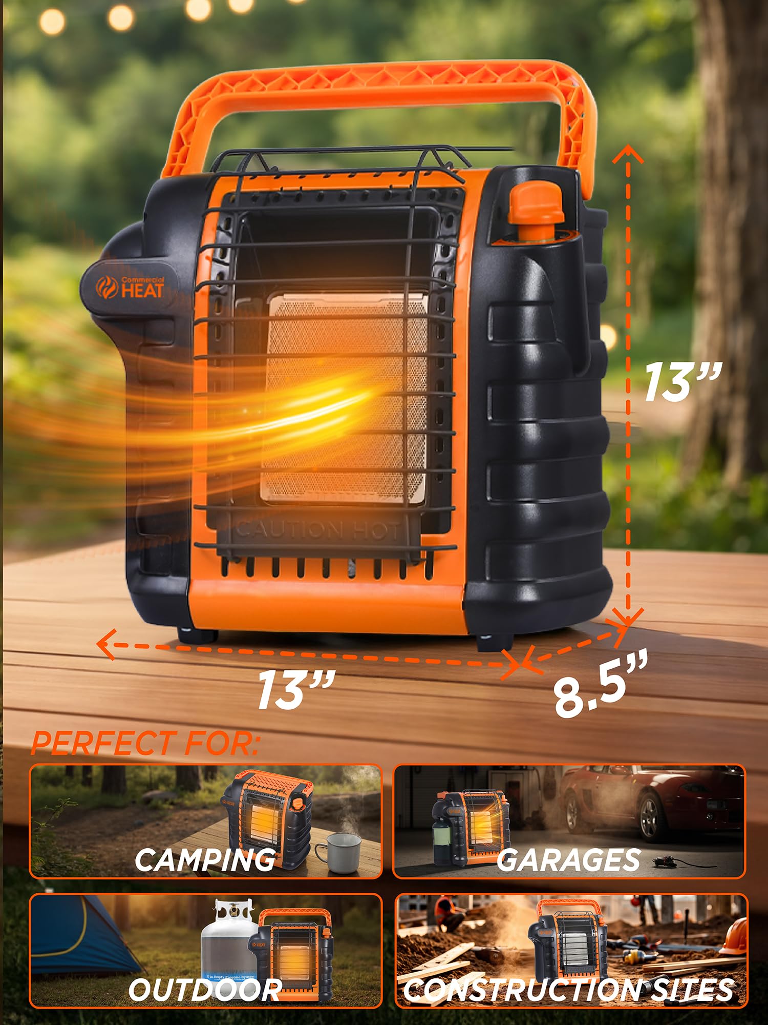 9000 BTU Portable Propane Heater - Keep Warm Outdoors -7
