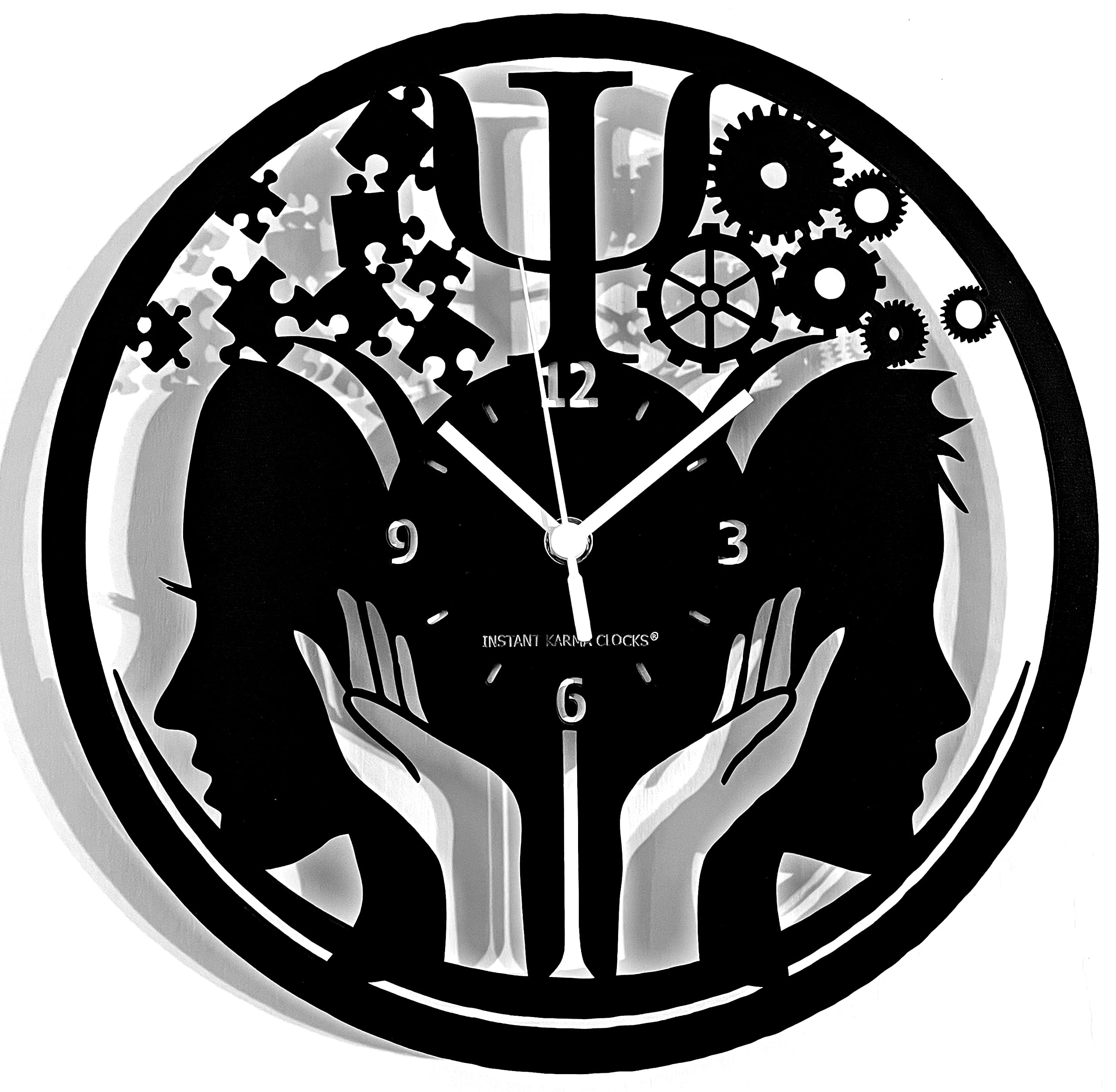 Instant Karma Clocks Wall Clock ➤ Psychology Doctor Clinic Psychiatrist, Creative Wall Art Home Decor