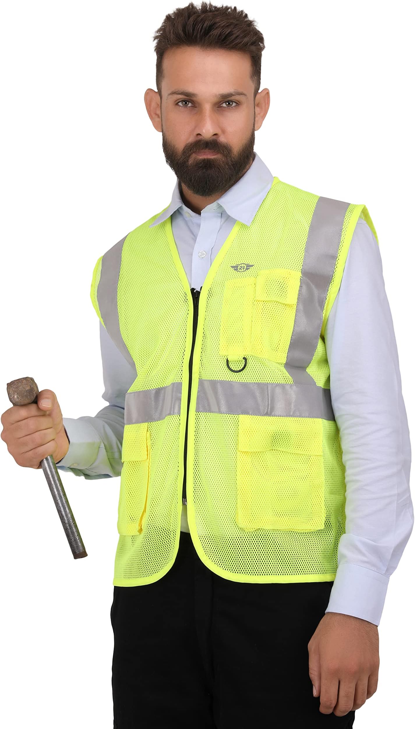 Reflective Vest High Visibility, Breathable and Comfortable Worker Safety Jacket for Men, Workwear Safety Vest