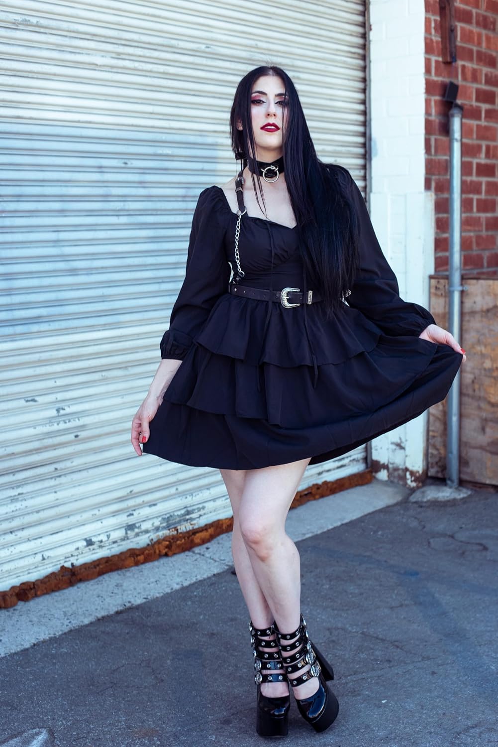 Scarlet Darkness Renaissance Dress for Women Off Shoulder Long Sleeve Medieval Corset Dresses - Image 8