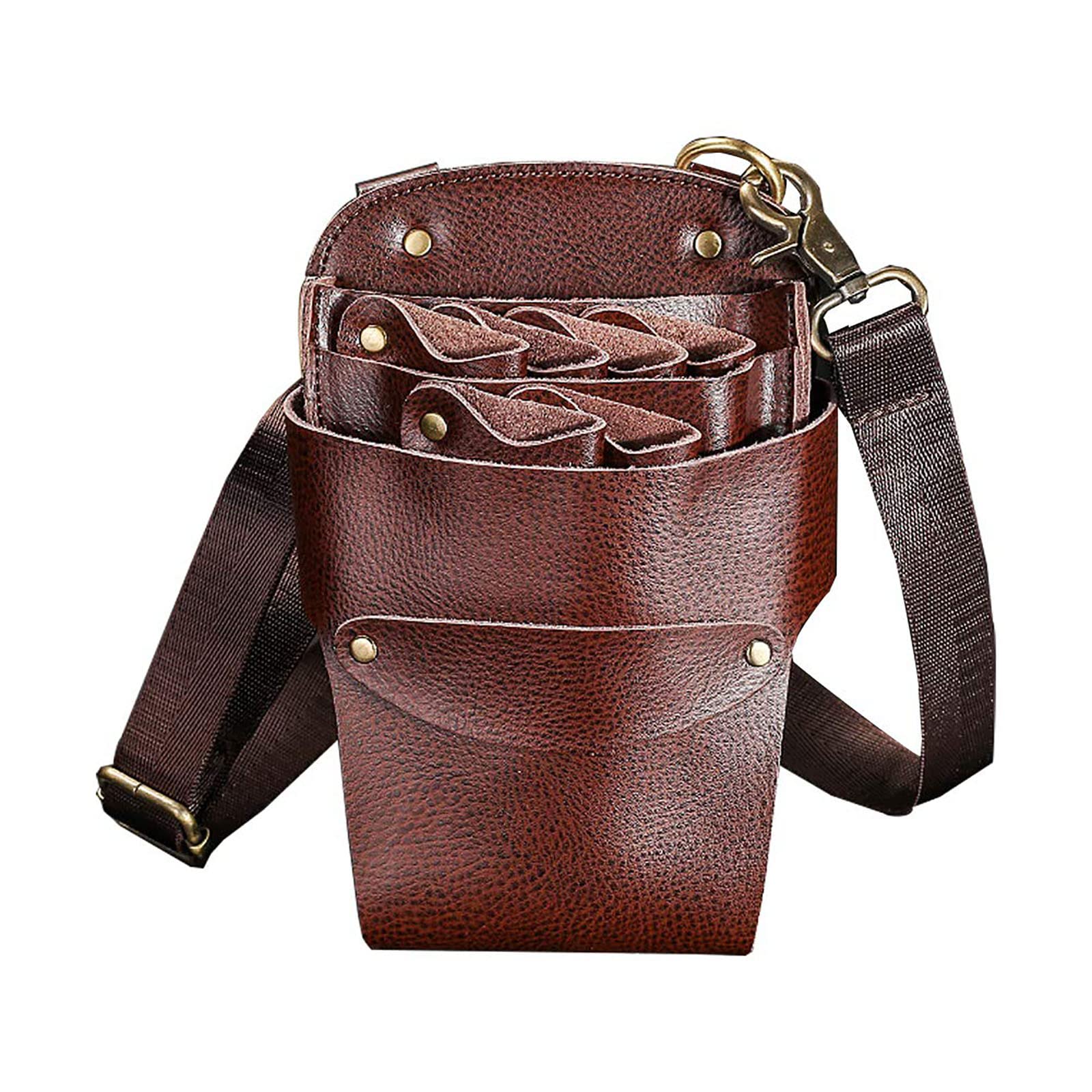 vrfvsdasAAS Hairdressing Tools Waist Bag, Hairdressing Tools Scissors Kit Pouch Hairdresser Scissor Holster Hair Stylist Designer Session Bag Box(Coffee)