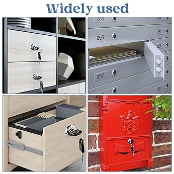 Set 10 Serrature Armadietto 20mm Con Chiavi - Una Chiave Apre Tutte, Per Cassette Postali E Porte Fino A 16mm