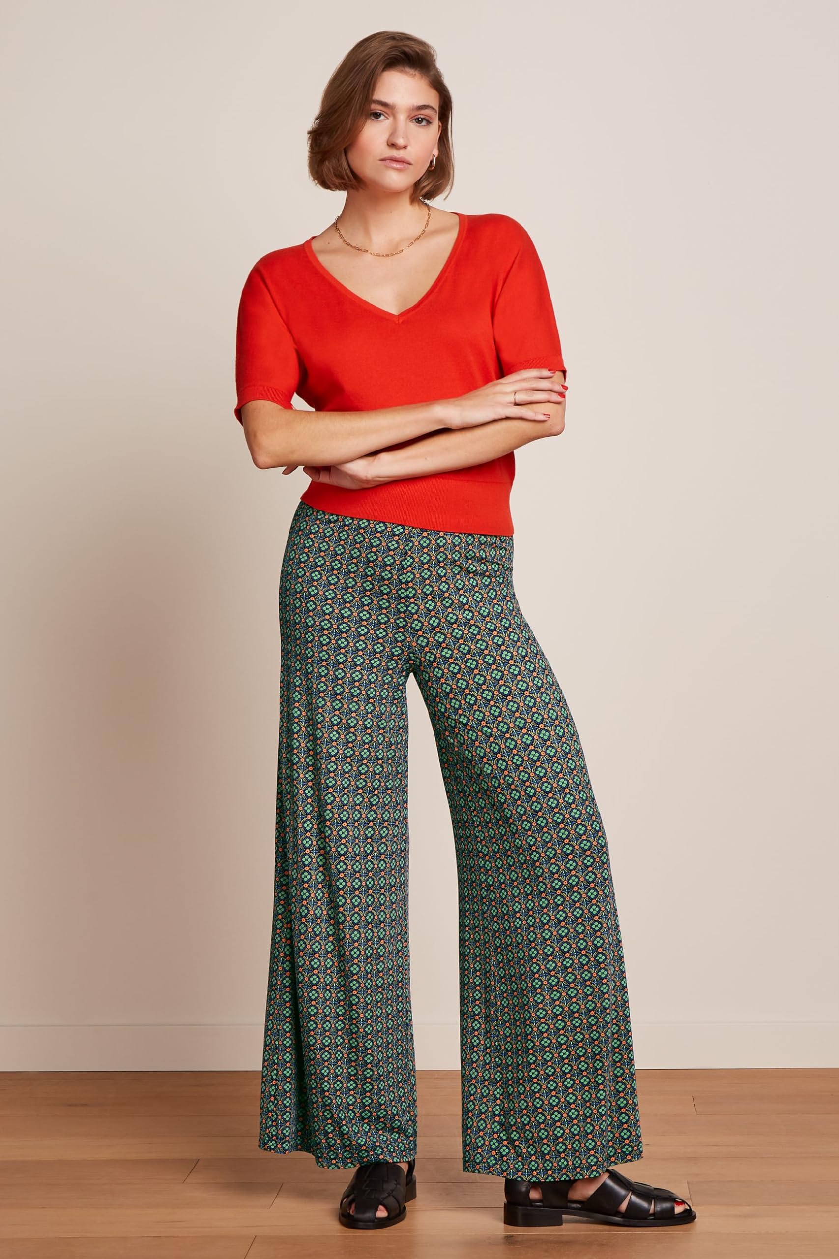 King Louie Palazzo - Pantalones de palazzo con comodidad elástica