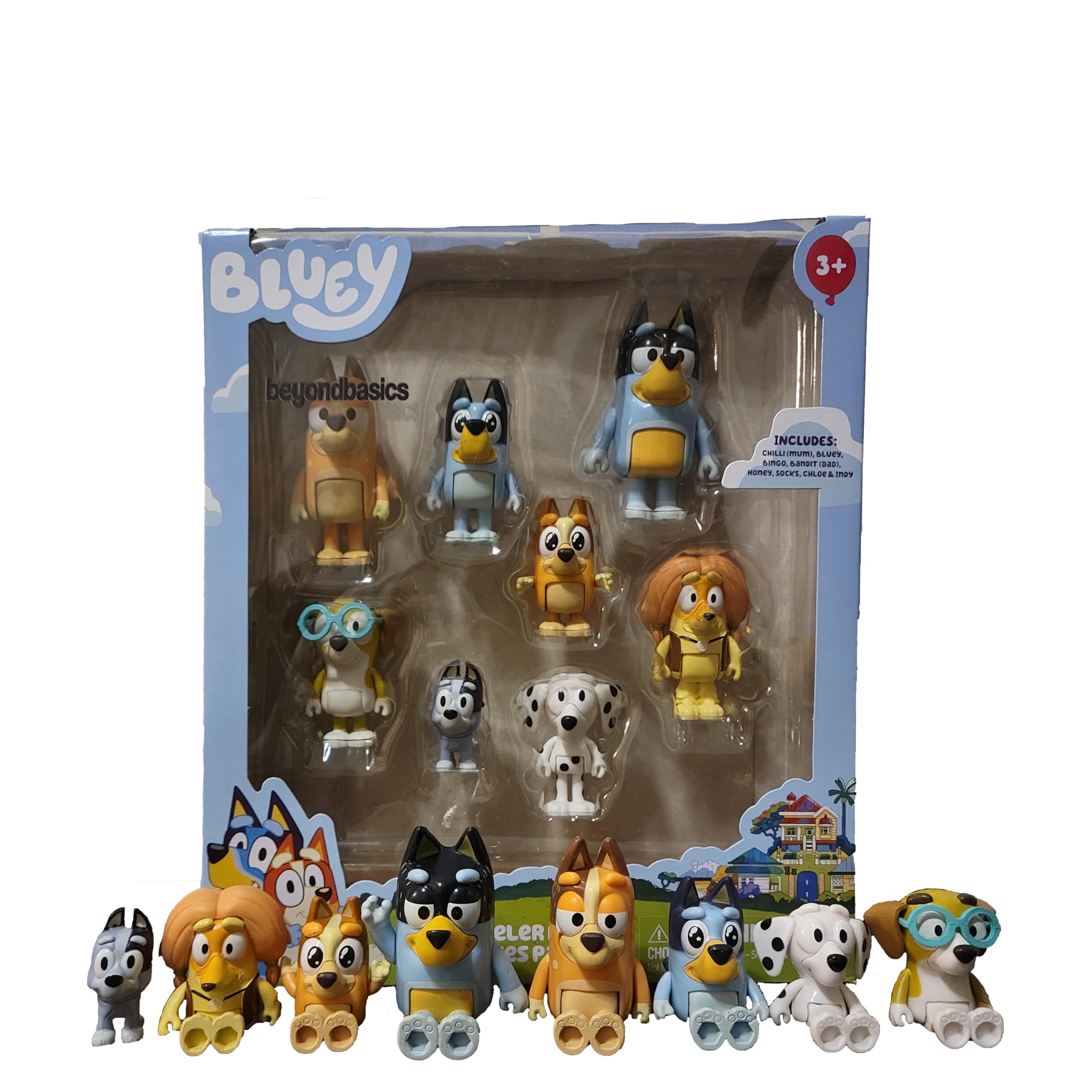 Buy Beyond Basics Bluey Family and Friends 8Pack Action Figure 68cm Bluey Dog Toys Bluey